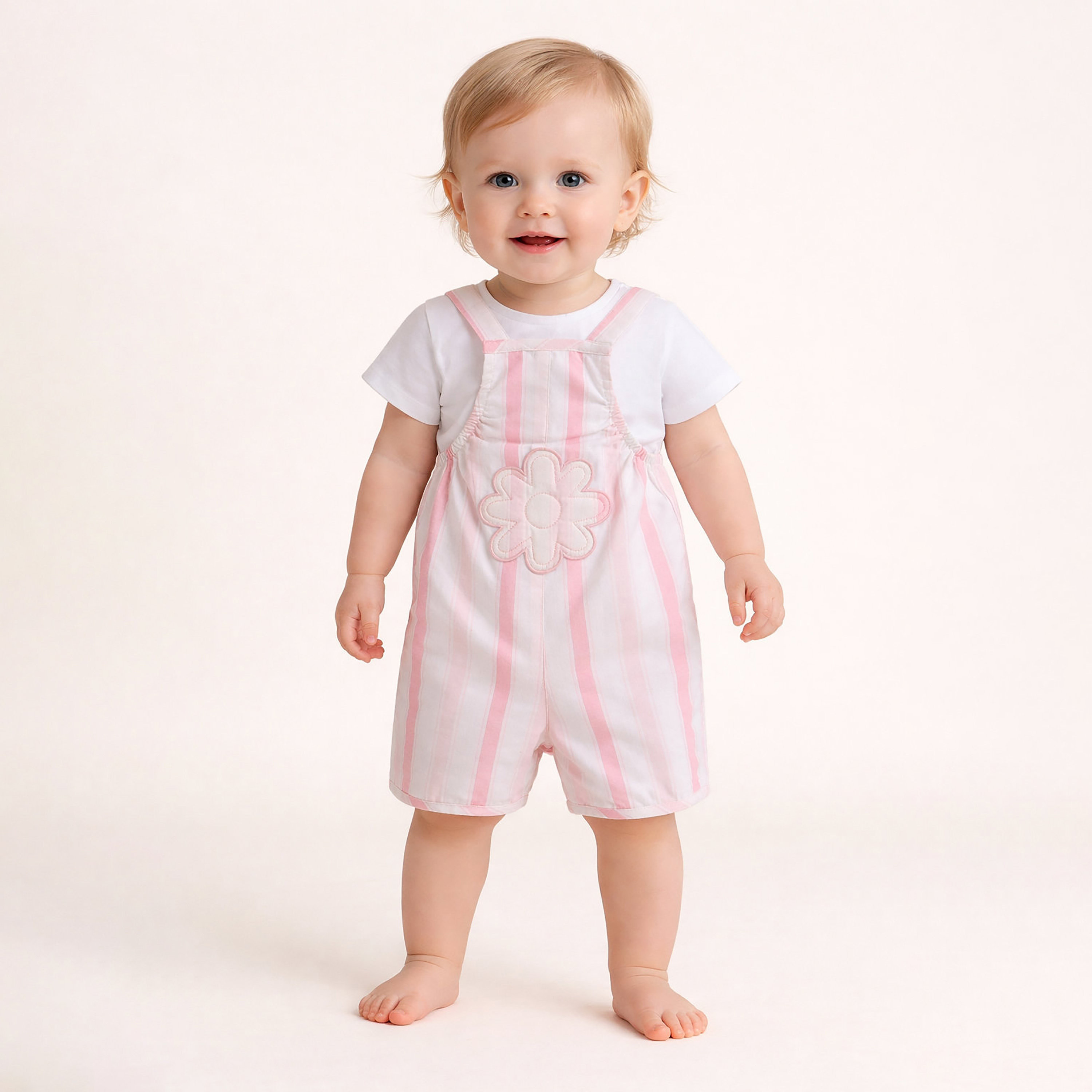 Victor and Jane Sleeveless Striped Dungaree & Bodysuit Set-baby-girls-clothing-setsandcoords-image-1