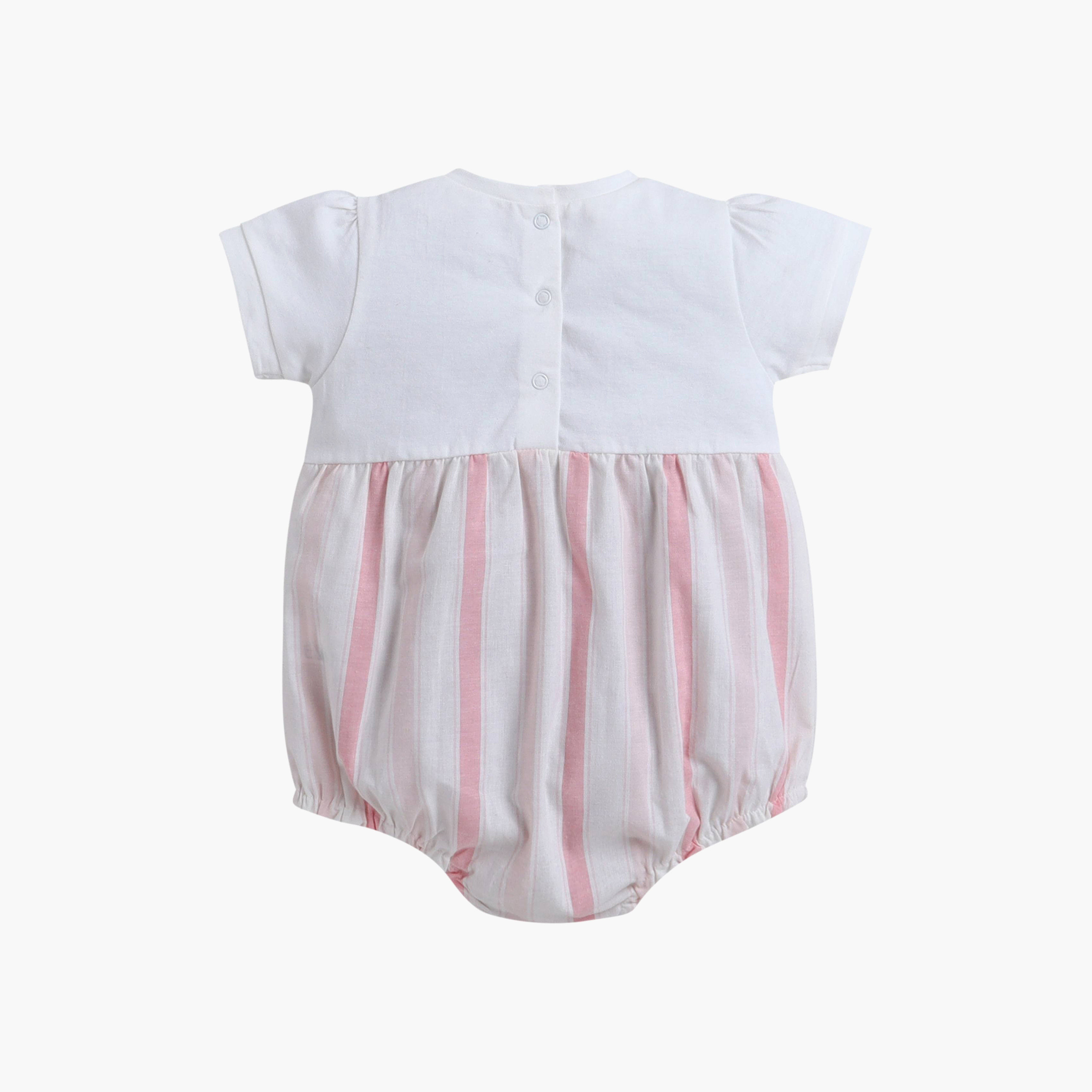 رومبر "بابل" بأكمام قصيرة وقصة صدر (يوك) من فيكتور آند جين-baby-girls-clothing-rompers-image-5