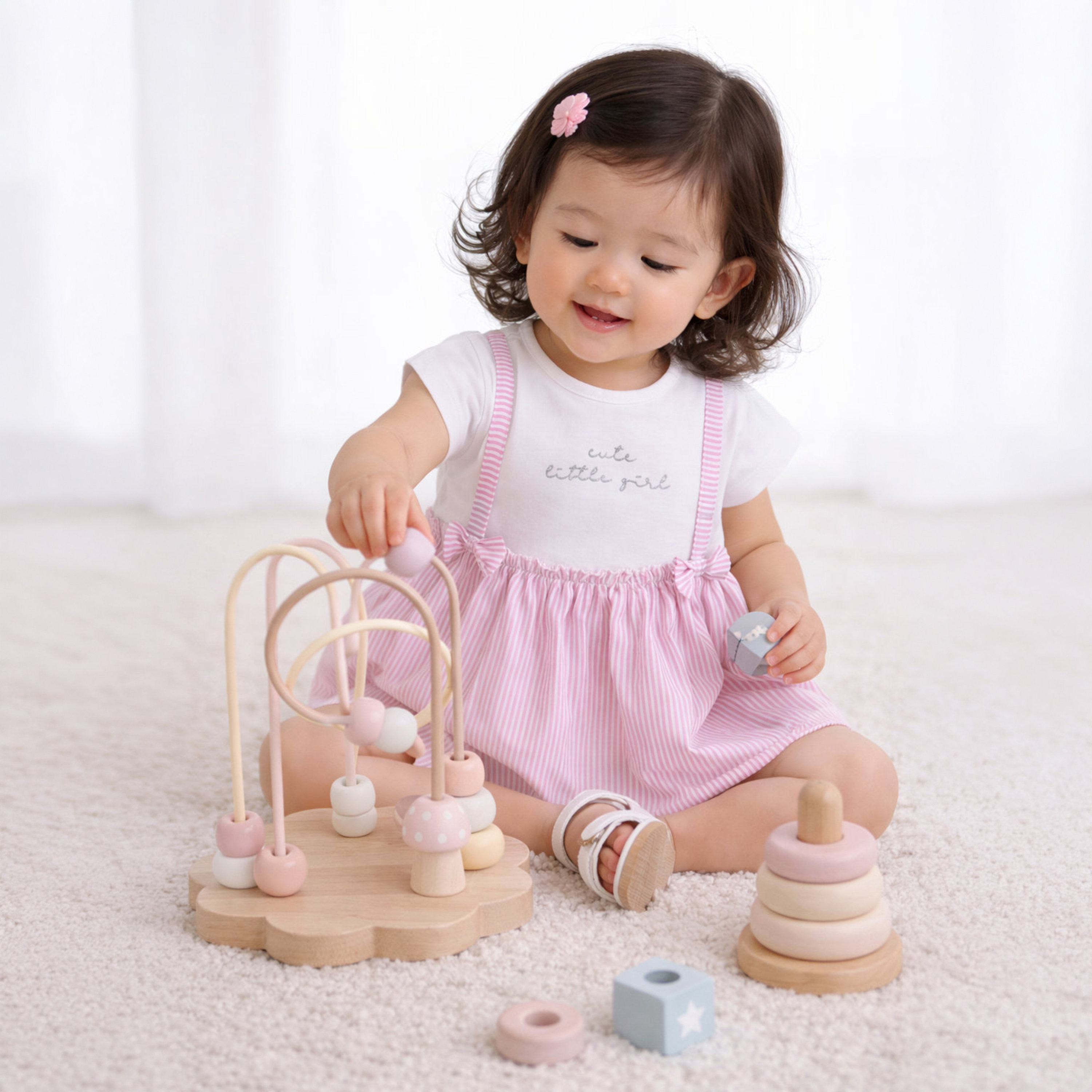 فستان مقلم بأكمام قصيرة من فيكتور آند جين-baby-girls-clothing-dressesandjumpsuits-image-2