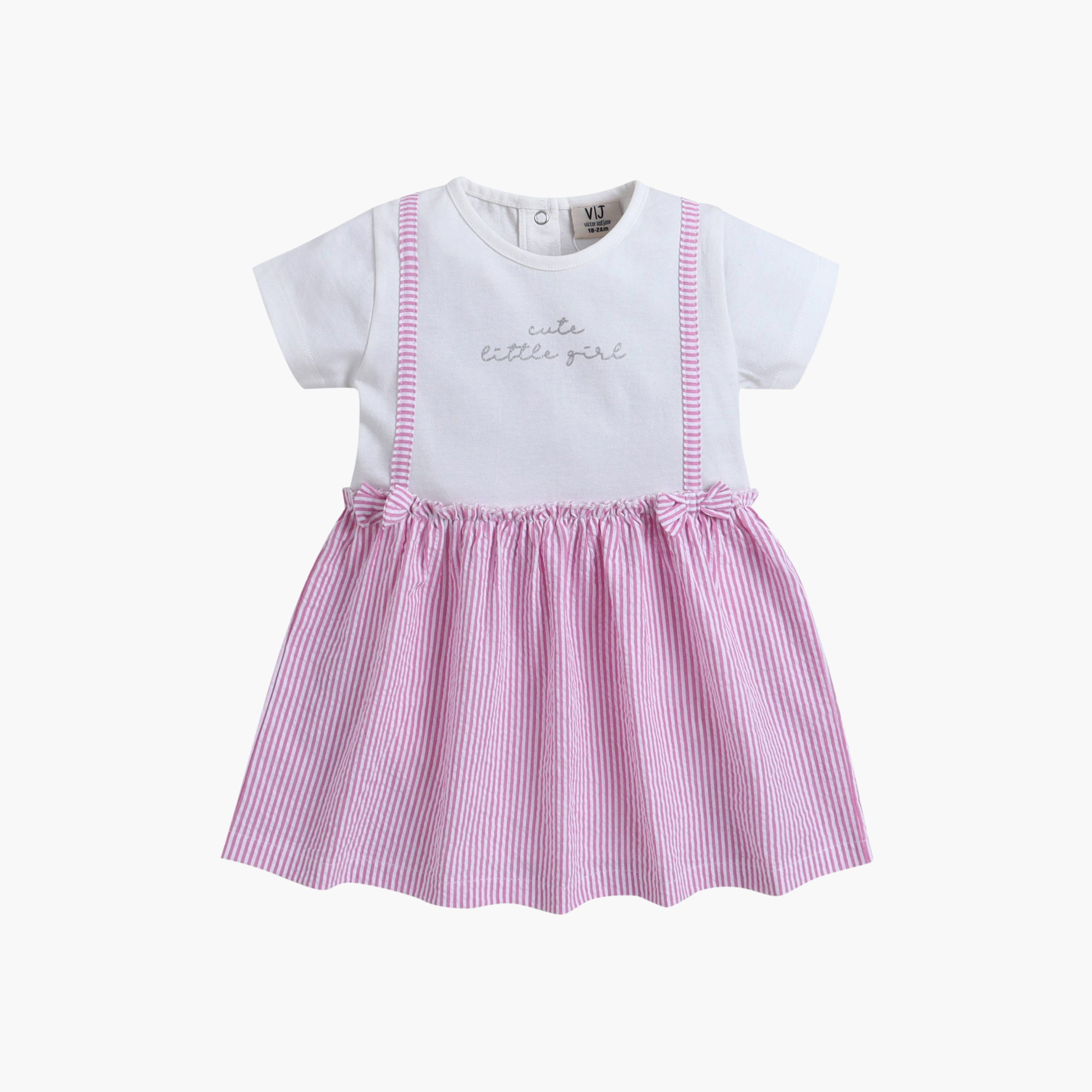 فستان مقلم بأكمام قصيرة من فيكتور آند جين-baby-girls-clothing-dressesandjumpsuits-image-4