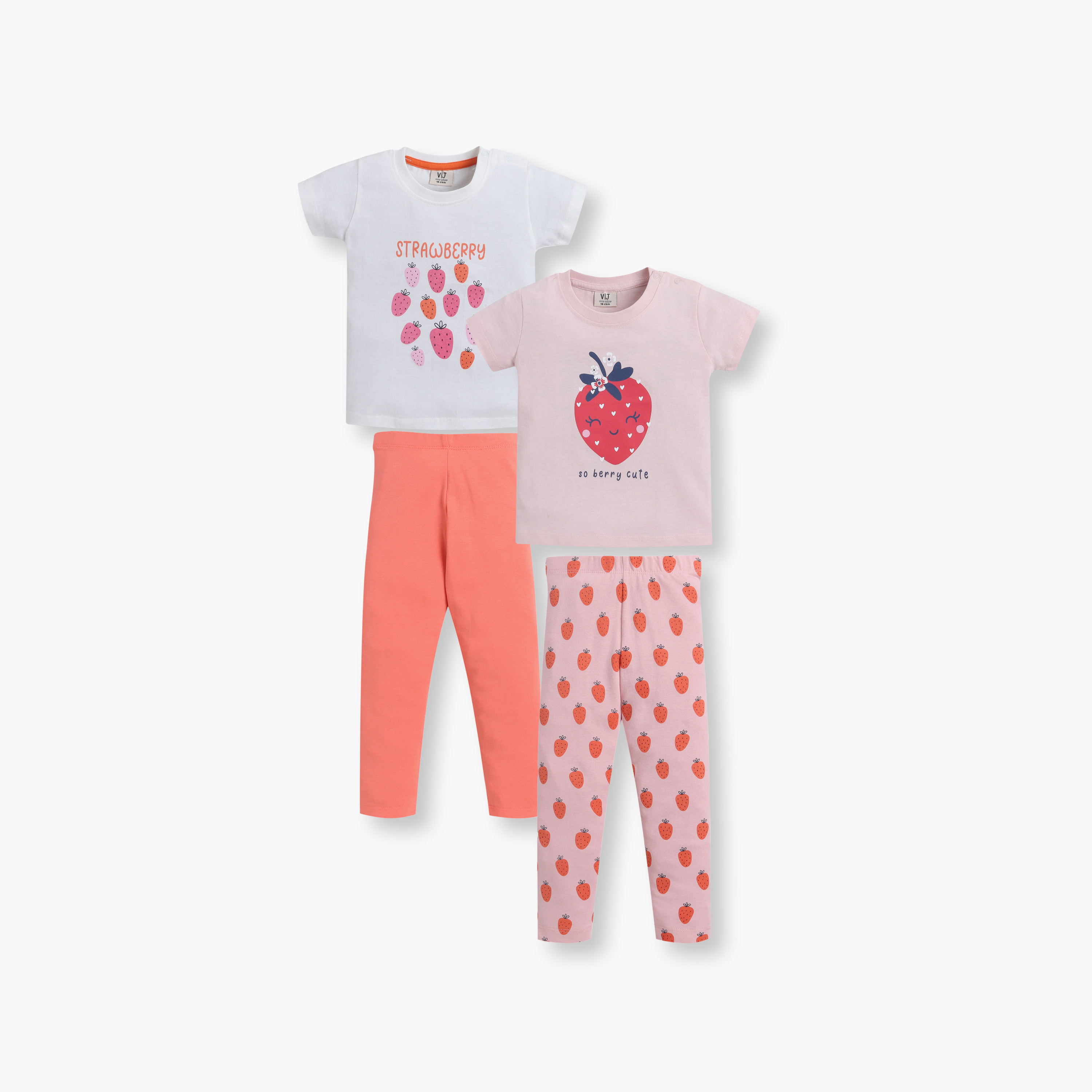 Victor and Jane 4-Piece Printed T-Shirt & Leggings Set-baby-girls-clothing-setsandcoords-image-1