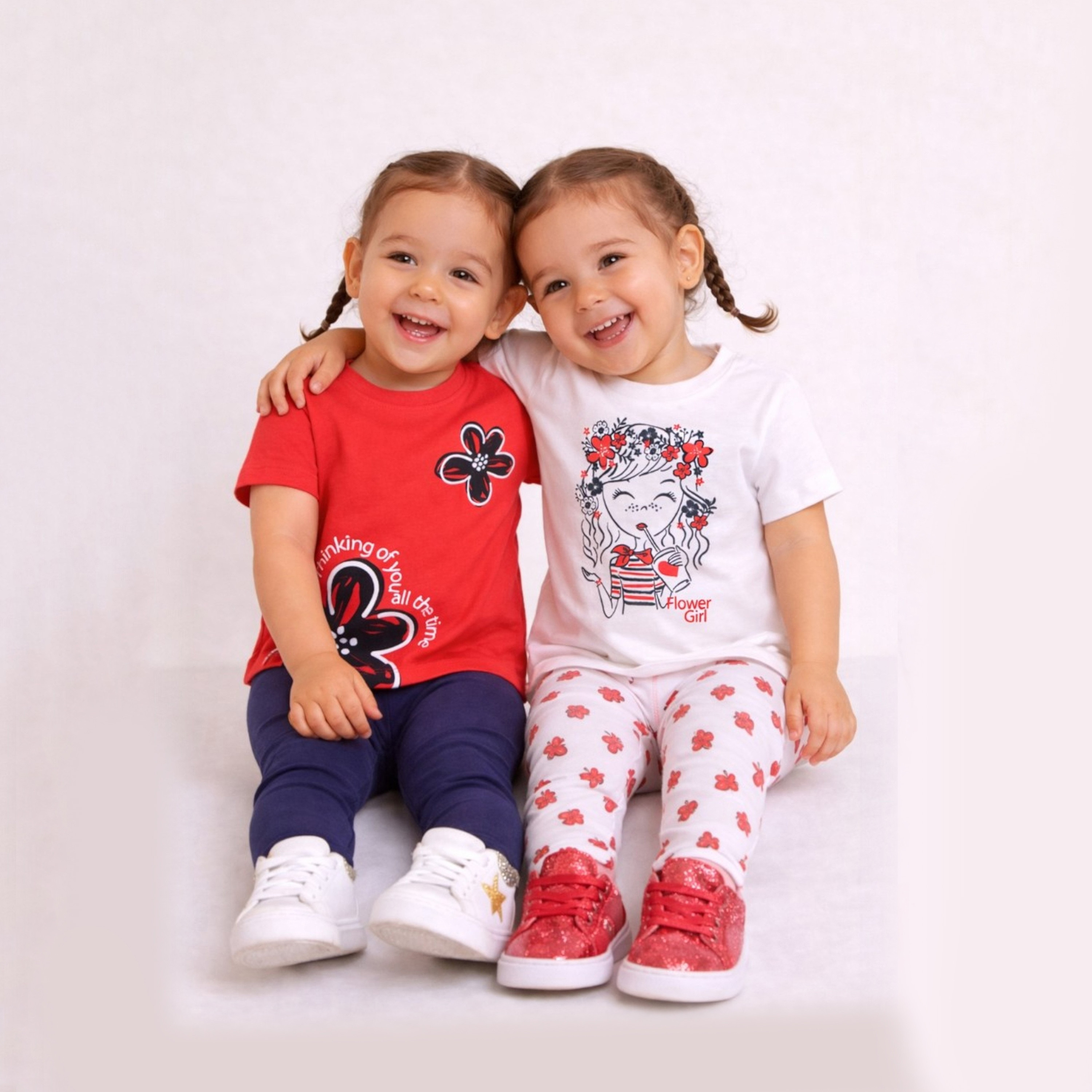 Victor and Jane 4-Piece Printed T-Shirt & Leggings Set-baby-girls-clothing-setsandcoords-image-3