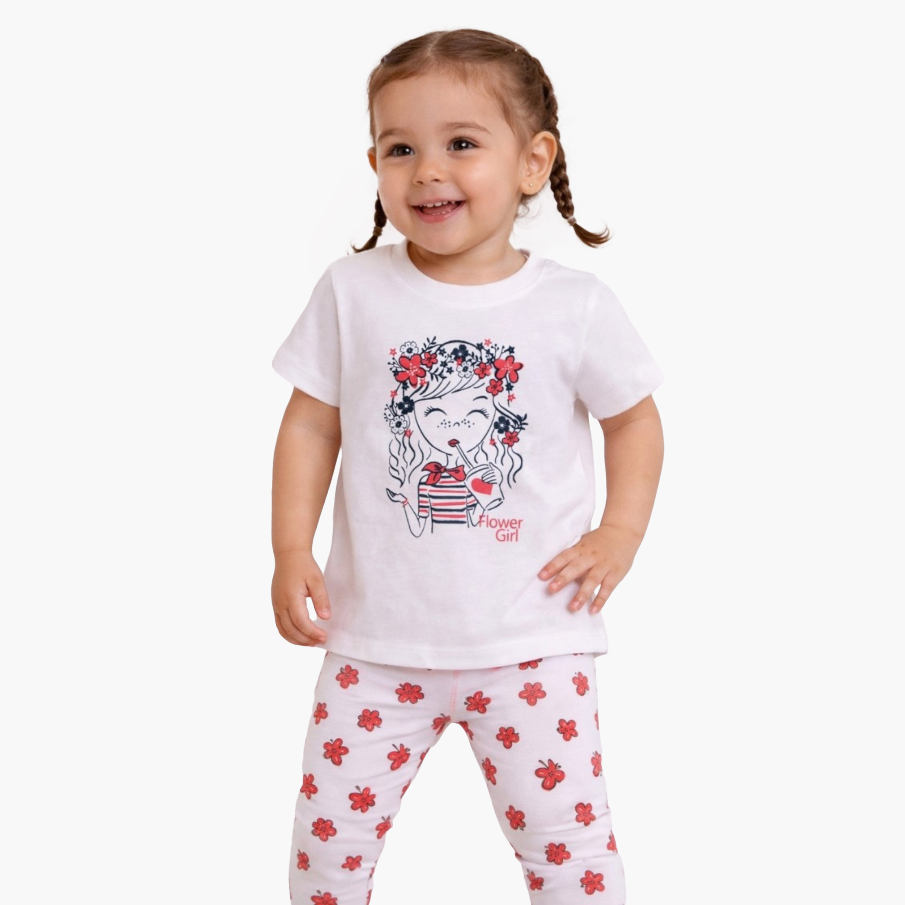 Victor and Jane 4-Piece Printed T-Shirt & Leggings Set-baby-girls-clothing-setsandcoords-image-4