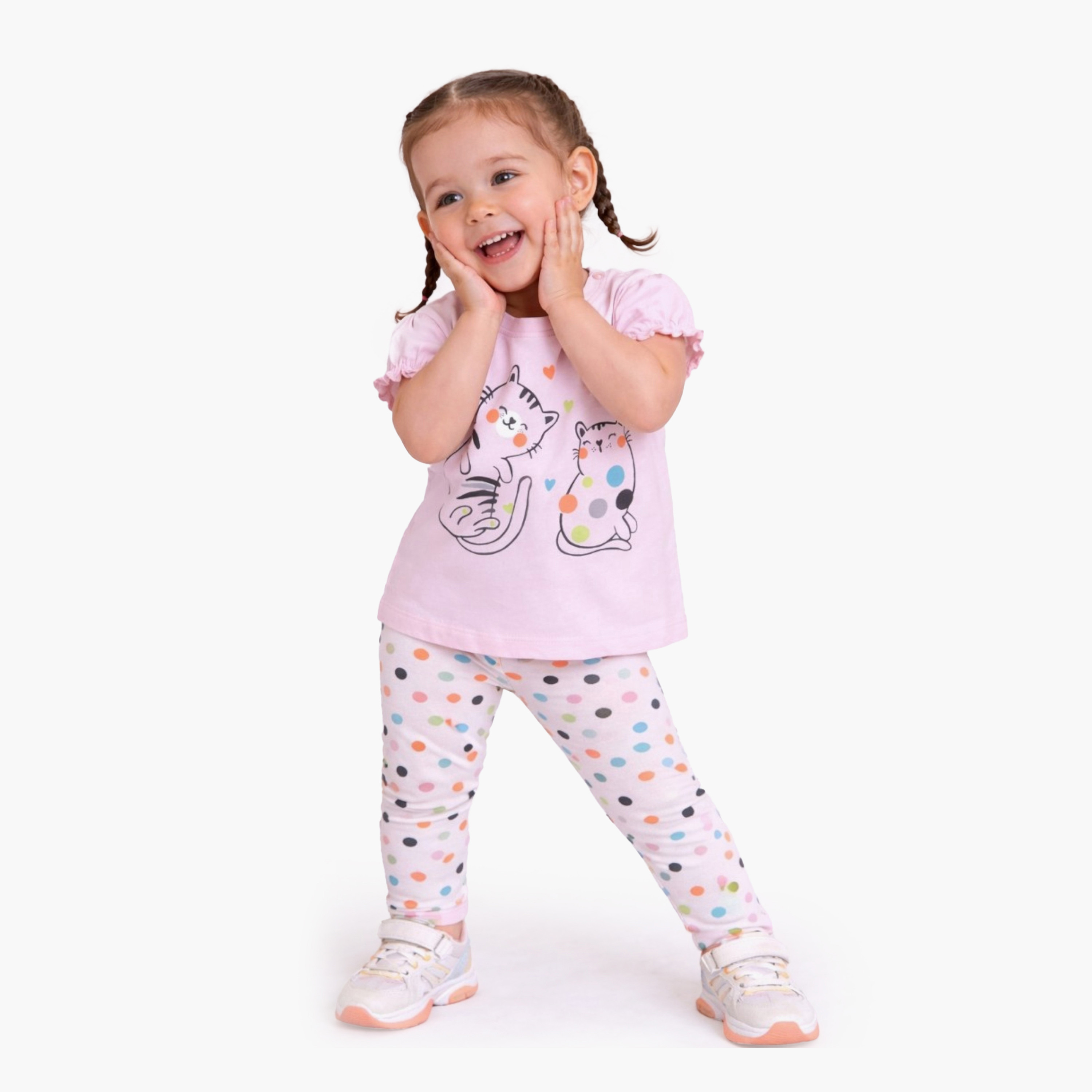 طقم مكون من تيشيرت مطبوع وليجنز 4 قطع من فيكتور آند جين-baby-girls-clothing-setsandcoords-image-13