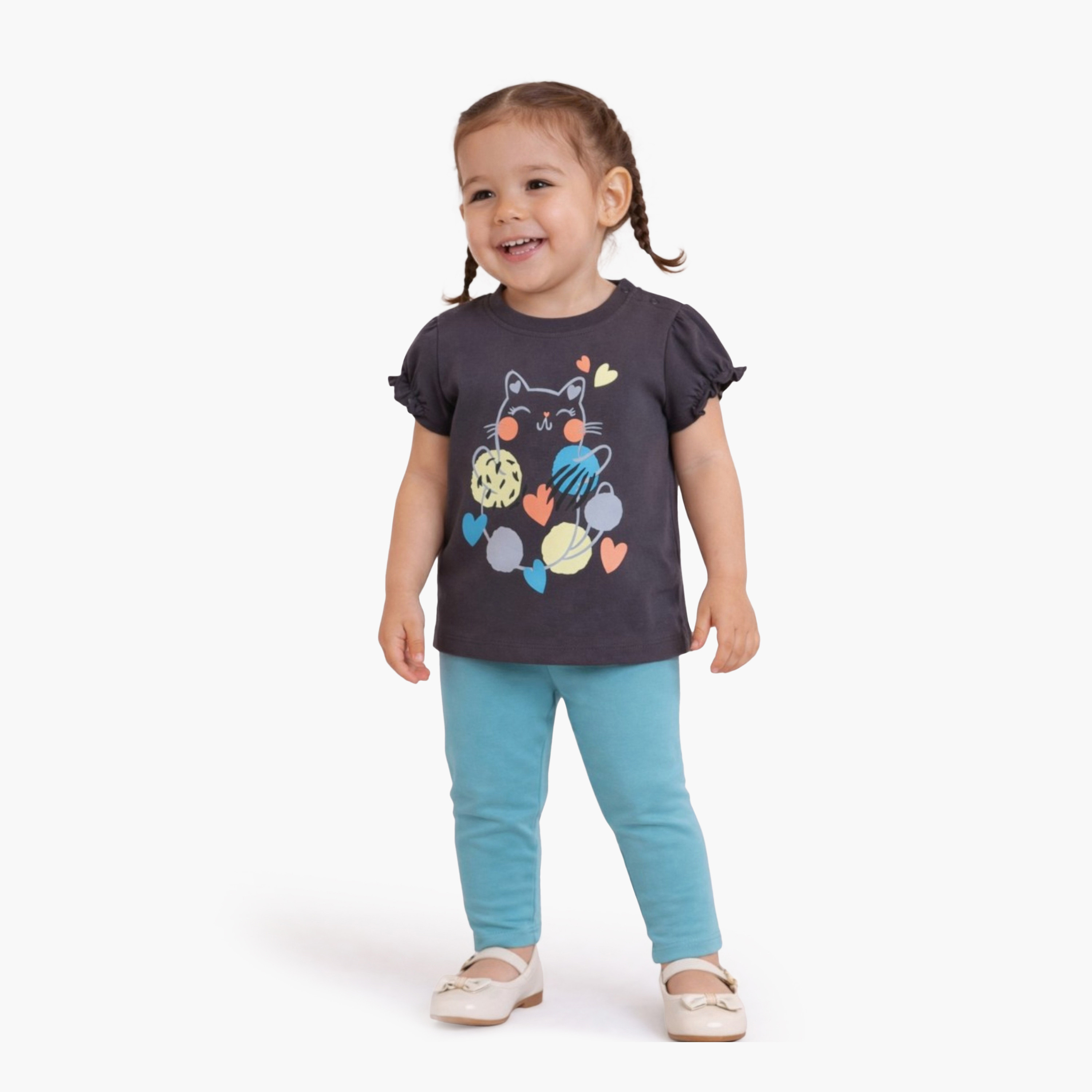 طقم مكون من تيشيرت مطبوع وليجنز 4 قطع من فيكتور آند جين-baby-girls-clothing-setsandcoords-image-2