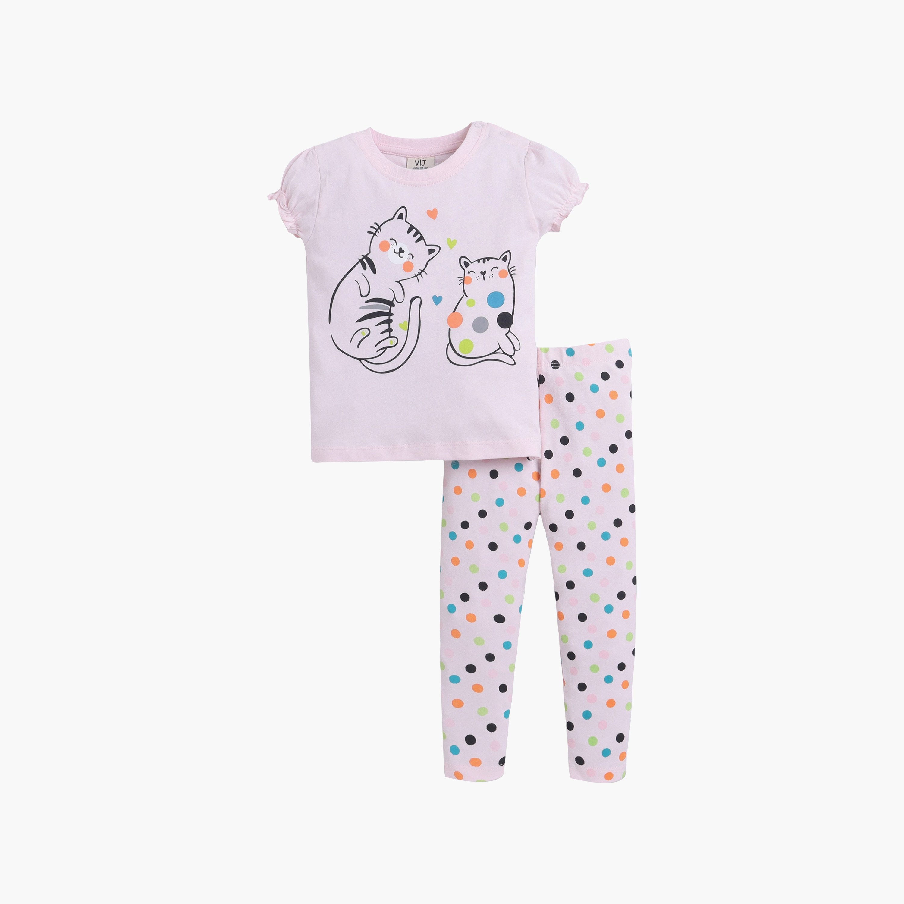 طقم مكون من تيشيرت مطبوع وليجنز 4 قطع من فيكتور آند جين-baby-girls-clothing-setsandcoords-image-7