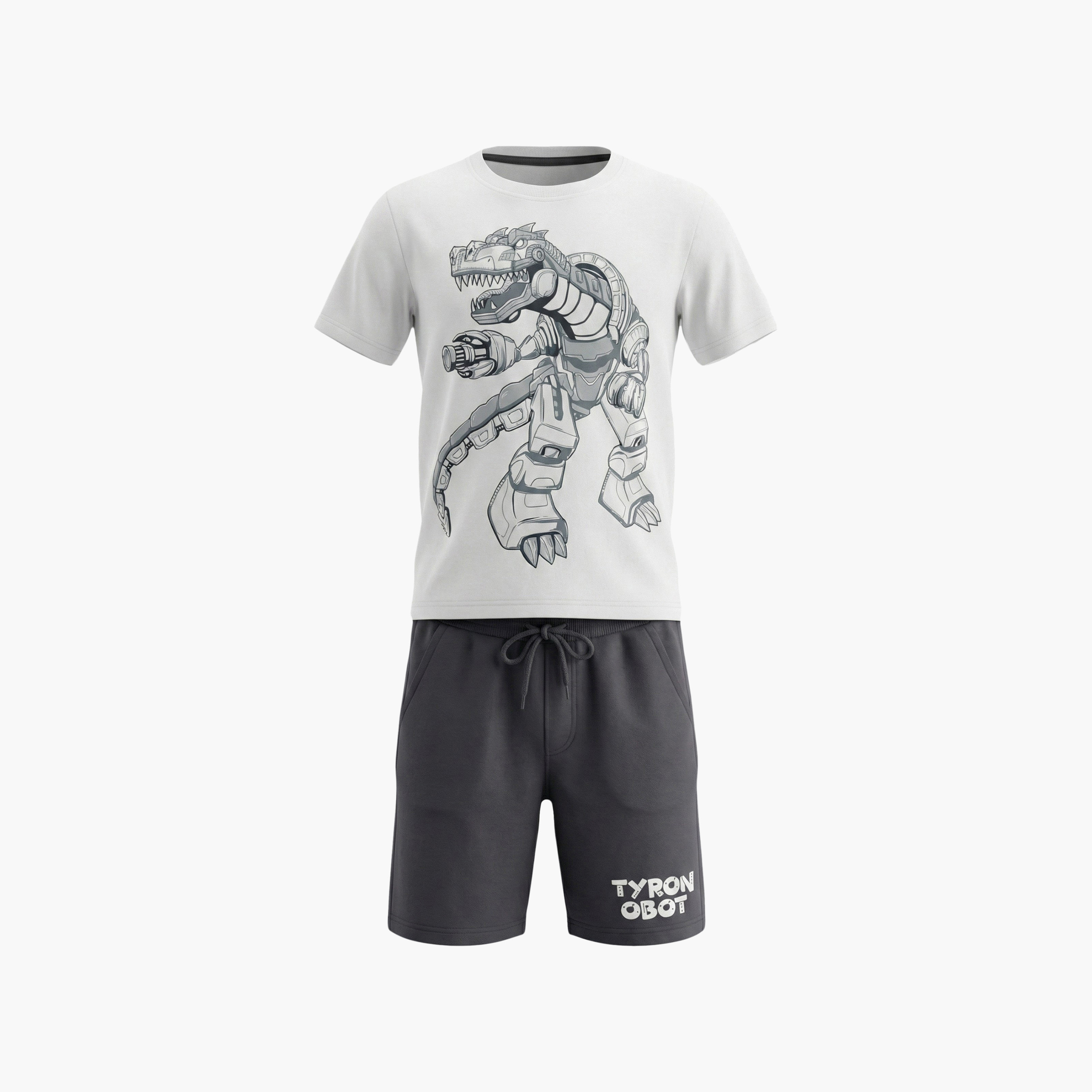 Victor and Jane Dinosaur Graphic T-Shirt & Black Shorts Set-boys-clothing-setsandcoords-image-4