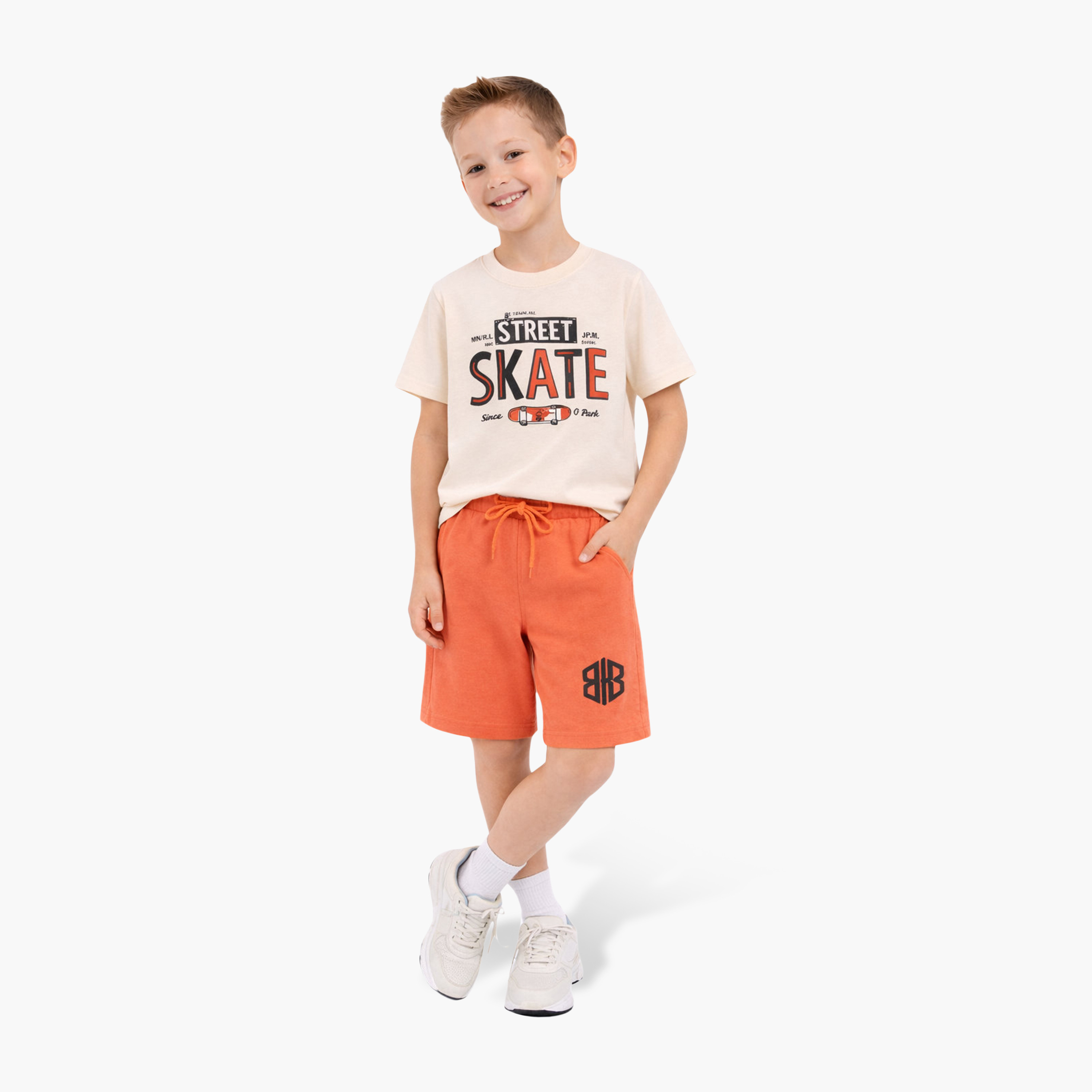 Victor and Jane Half Sleeves Street Skate Printed T-Shirt & Shorts Set-boys-clothing-setsandcoords-image-4