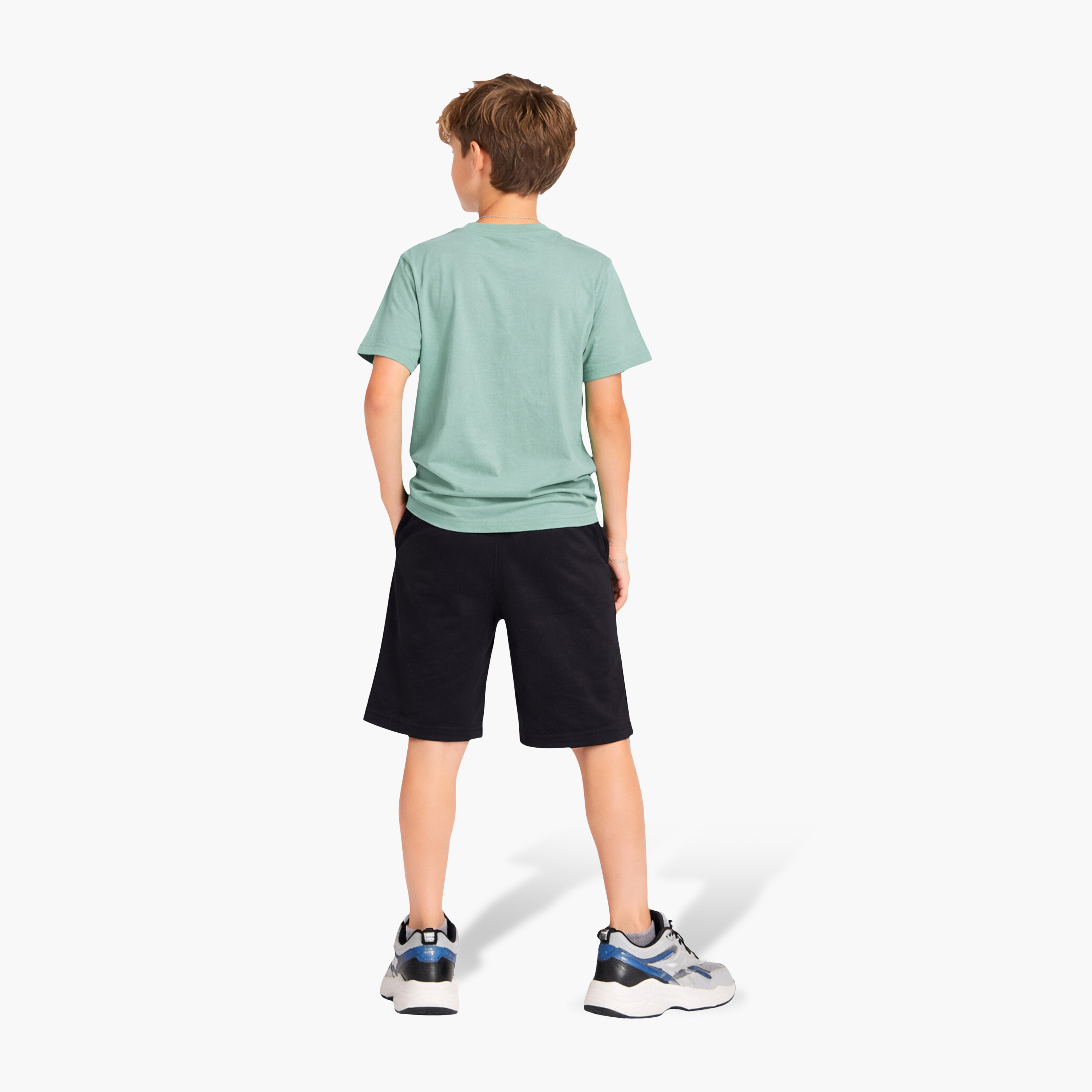 Victor and Jane Basketball Graphic T-Shirt & Black Shorts Set-boys-clothing-setsandcoords-image-2