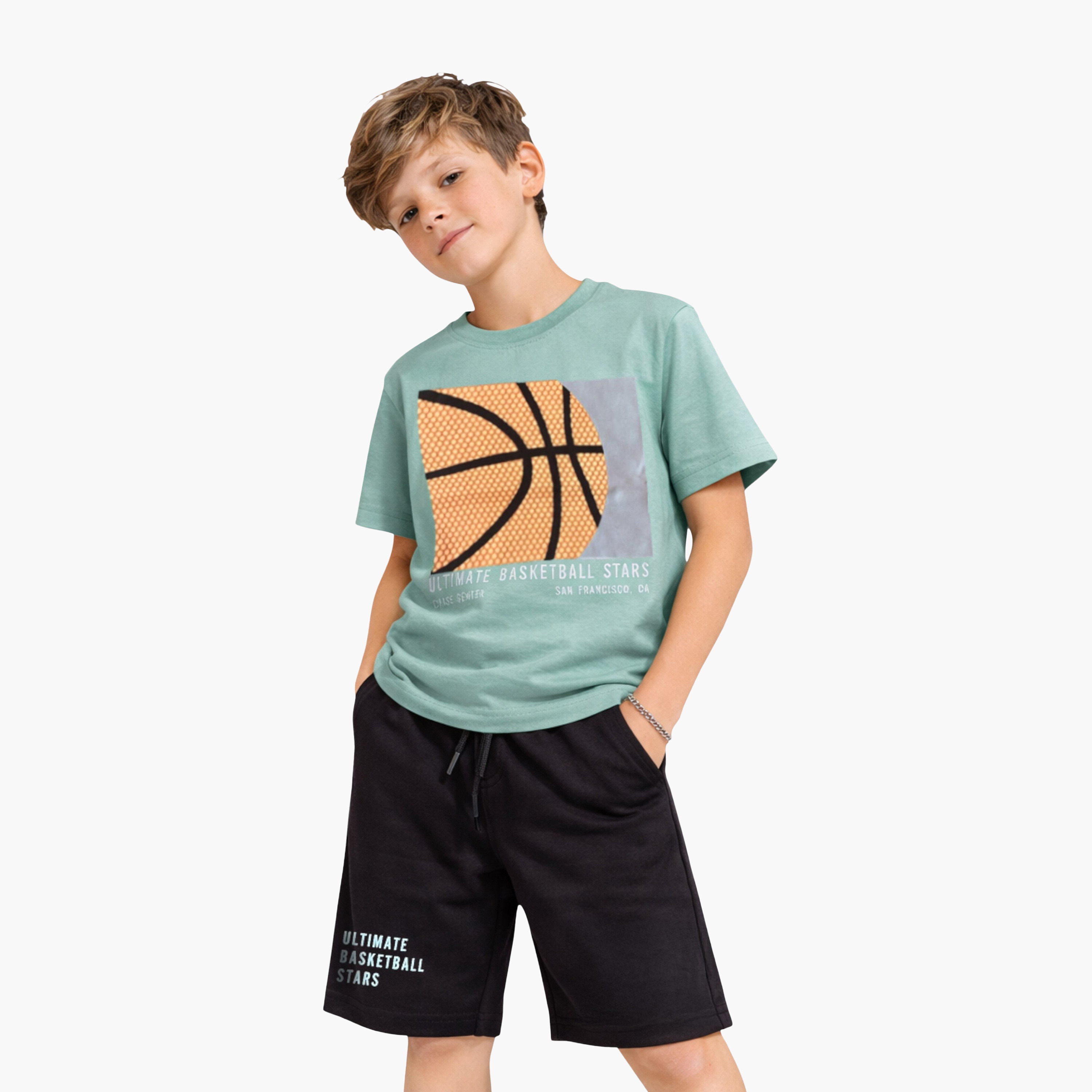 Victor and Jane Basketball Graphic T-Shirt & Black Shorts Set-boys-clothing-setsandcoords-image-3