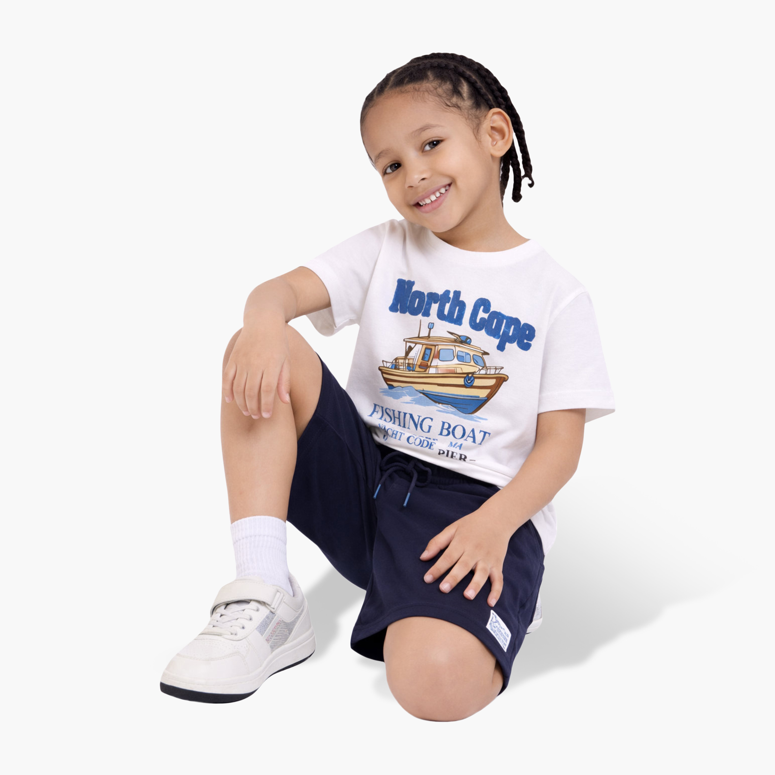 Victor and Jane Half Sleeves Boat Printed T-Shirt & Shorts Set-boys-clothing-setsandcoords-image-4