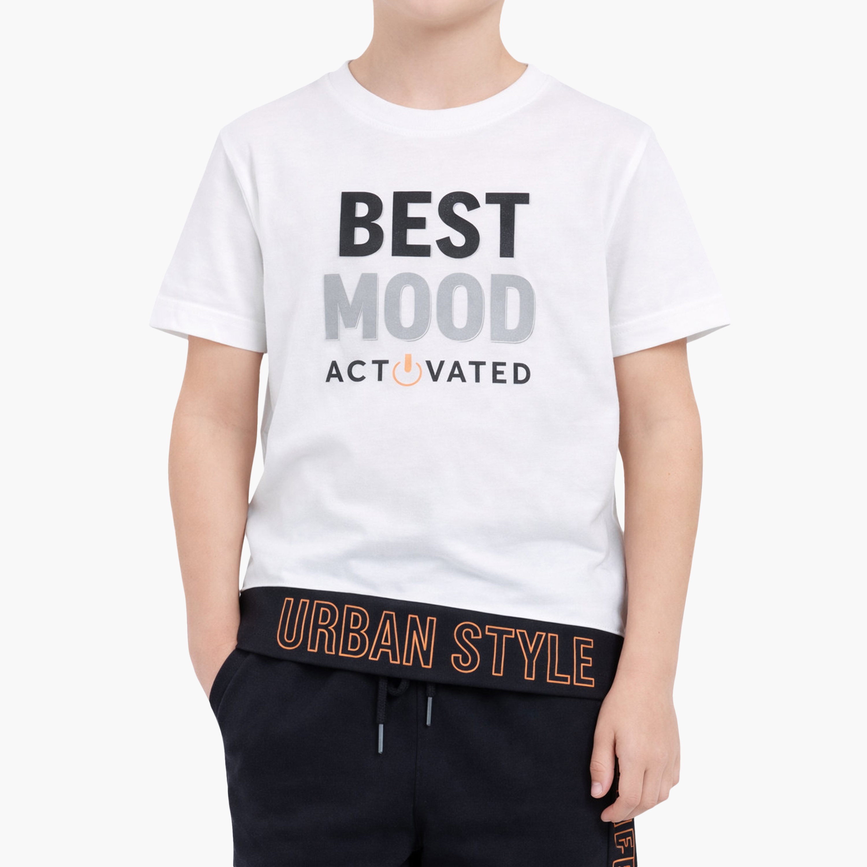 طقم تيشيرت بأكمام نصفية بطبعة بيست مود أكتيفيتد وشورت من فيكتور أند جين-boys-clothing-setsandcoords-image-3
