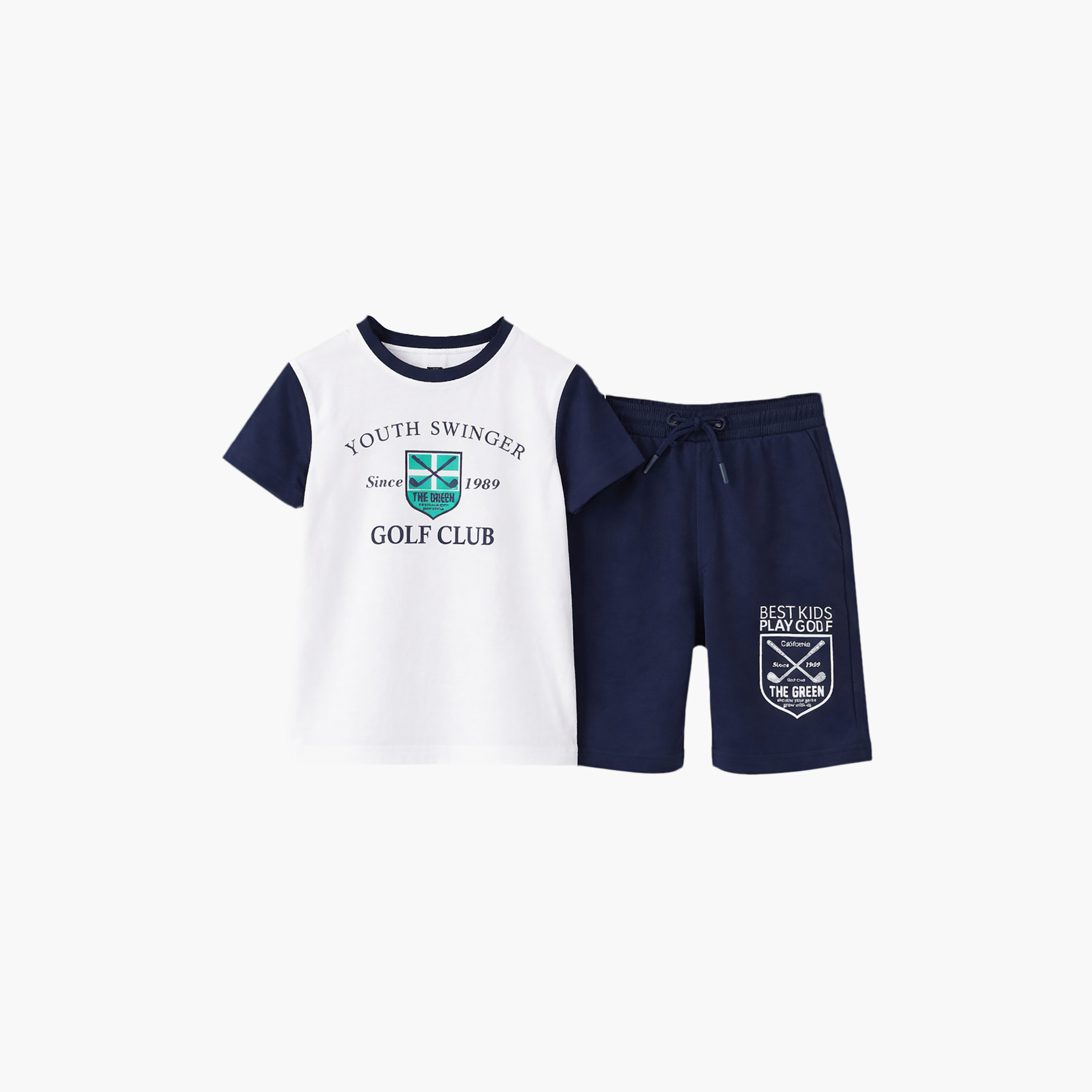 Victor and Jane Half Sleeves Golf Club Printed T-Shirt & Shorts Set-boys-clothing-setsandcoords-image-5