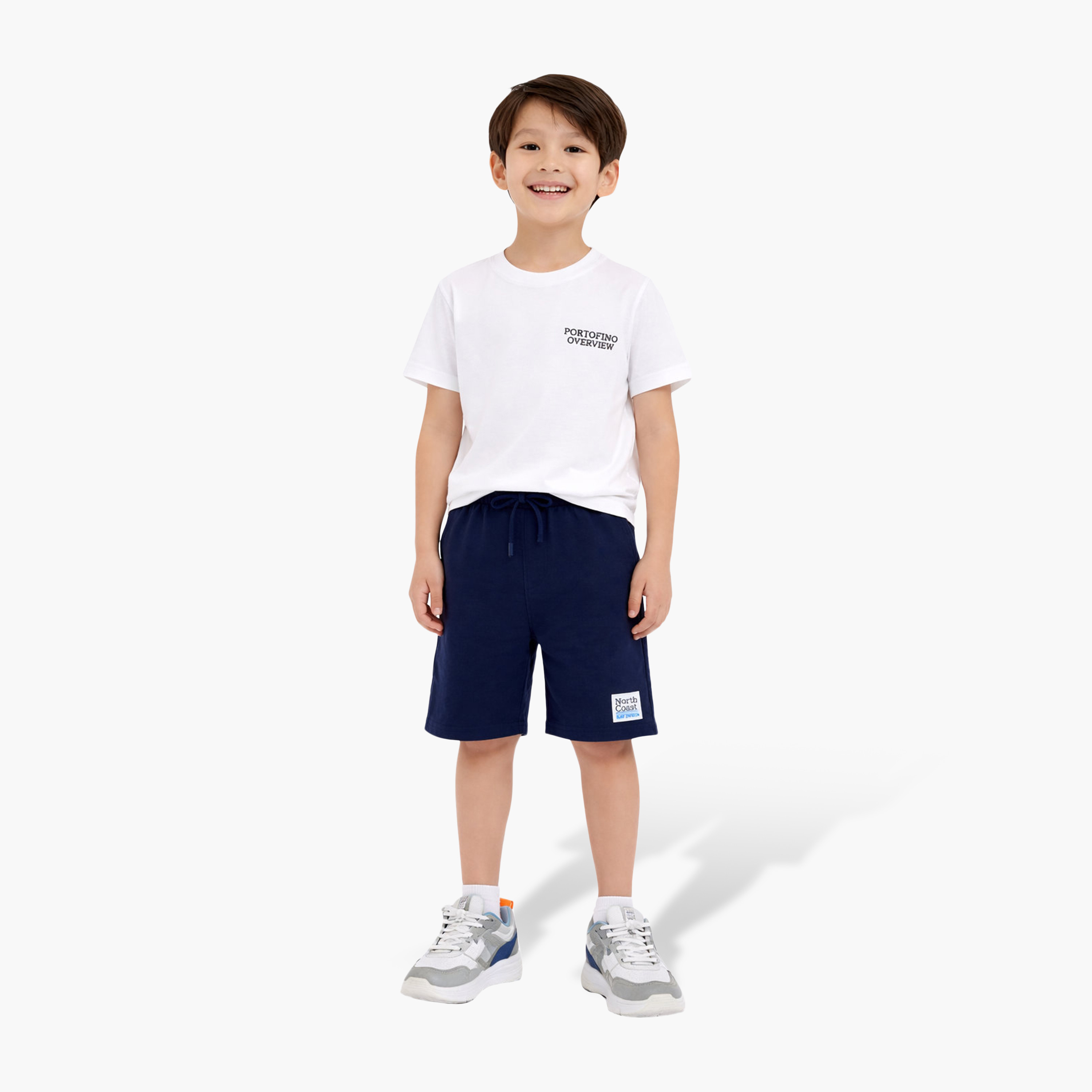 Victor and Jane Half Sleeves Portofino Surfboard Printed T-Shirt & Shorts Set-boys-clothing-setsandcoords-image-1