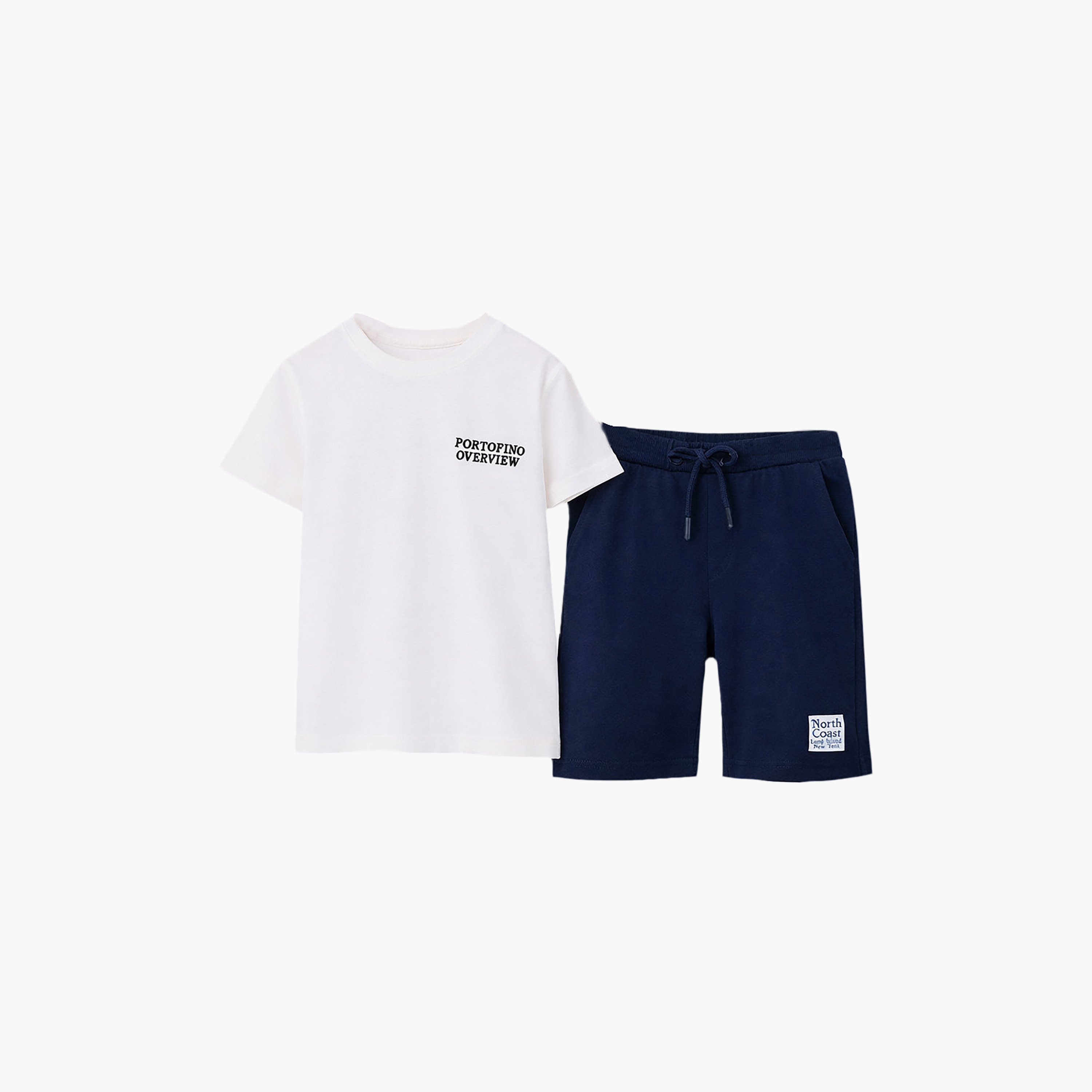 Victor and Jane Half Sleeves Portofino Surfboard Printed T-Shirt & Shorts Set-boys-clothing-setsandcoords-image-5