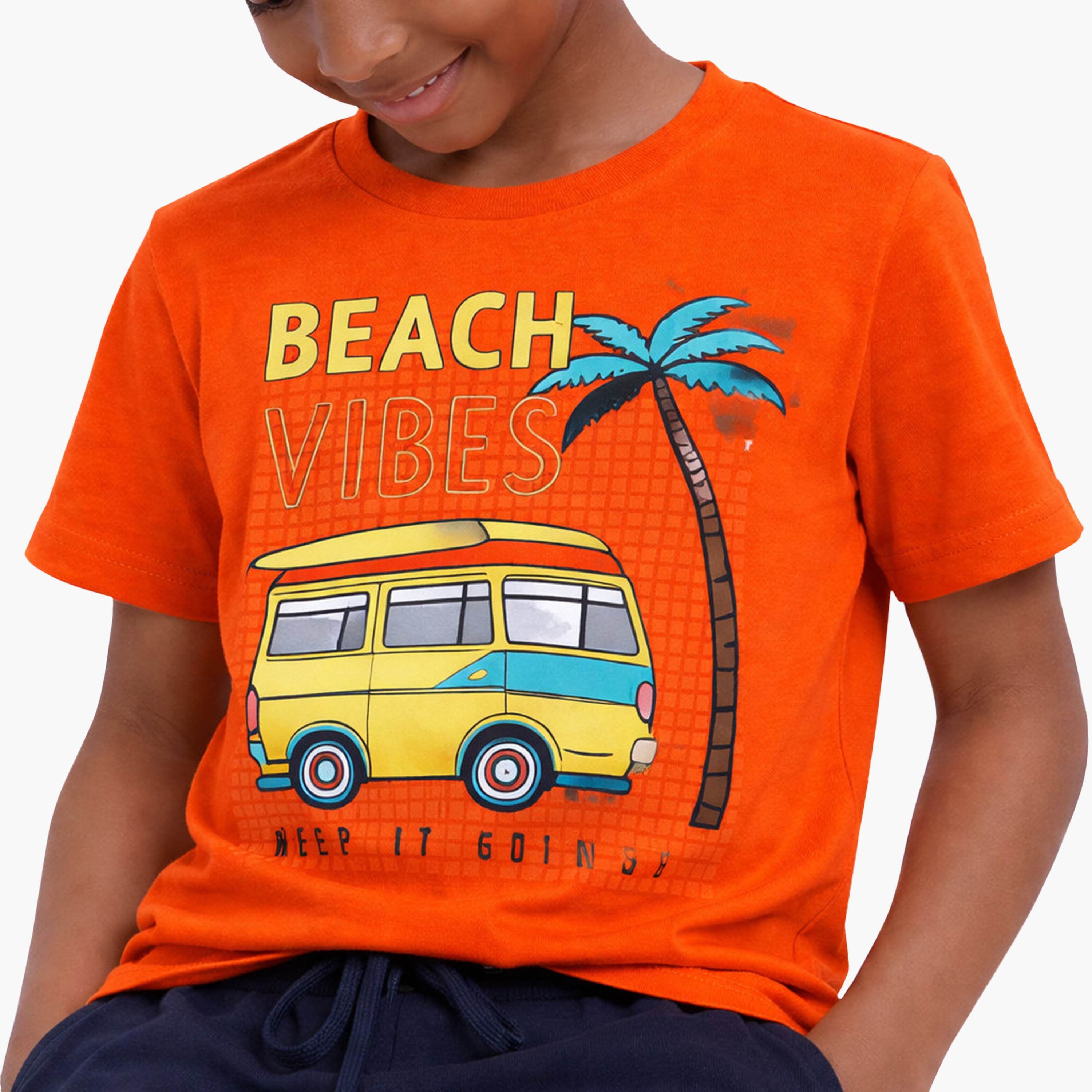 Victor and Jane Half Sleeves Beach Trip Printed T-Shirt & Shorts Set-boys-clothing-setsandcoords-image-5