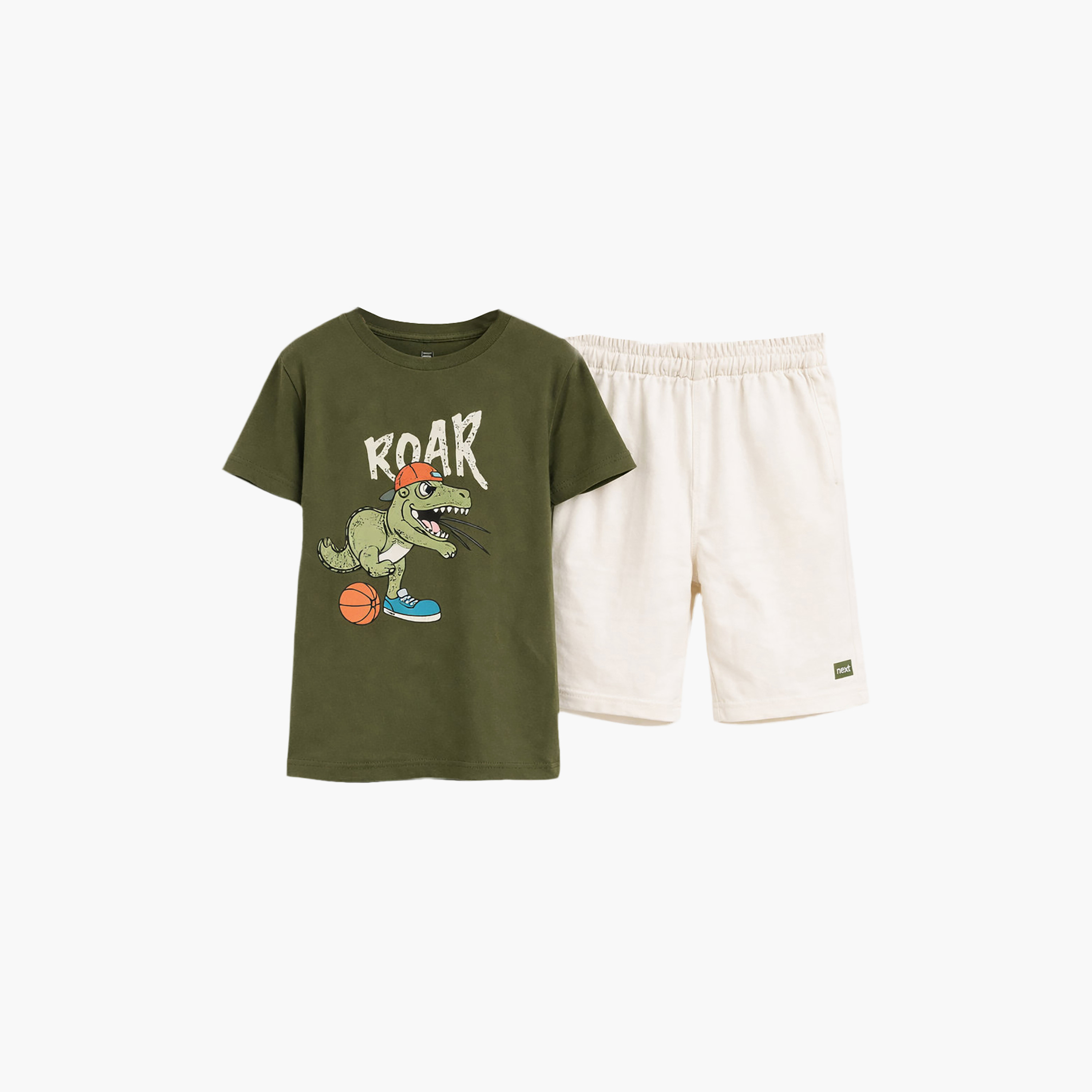 Victor and Jane Half Sleeves Roar Dino Printed T-Shirt & Shorts Set-boys-clothing-setsandcoords-image-5
