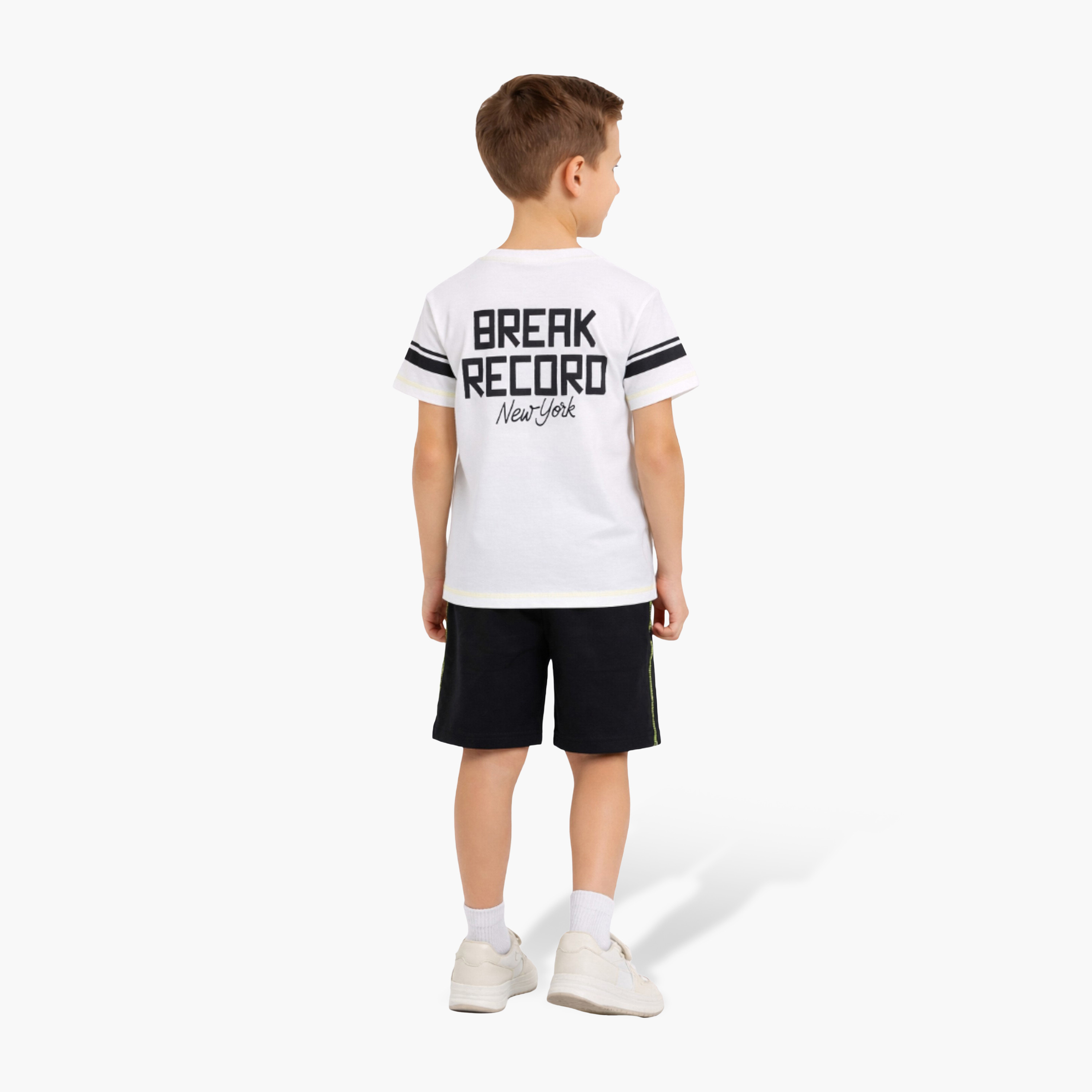 Victor and Jane Half Sleeves New York Tennis City Printed T-Shirt & Shorts Set-boys-clothing-setsandcoords-image-3