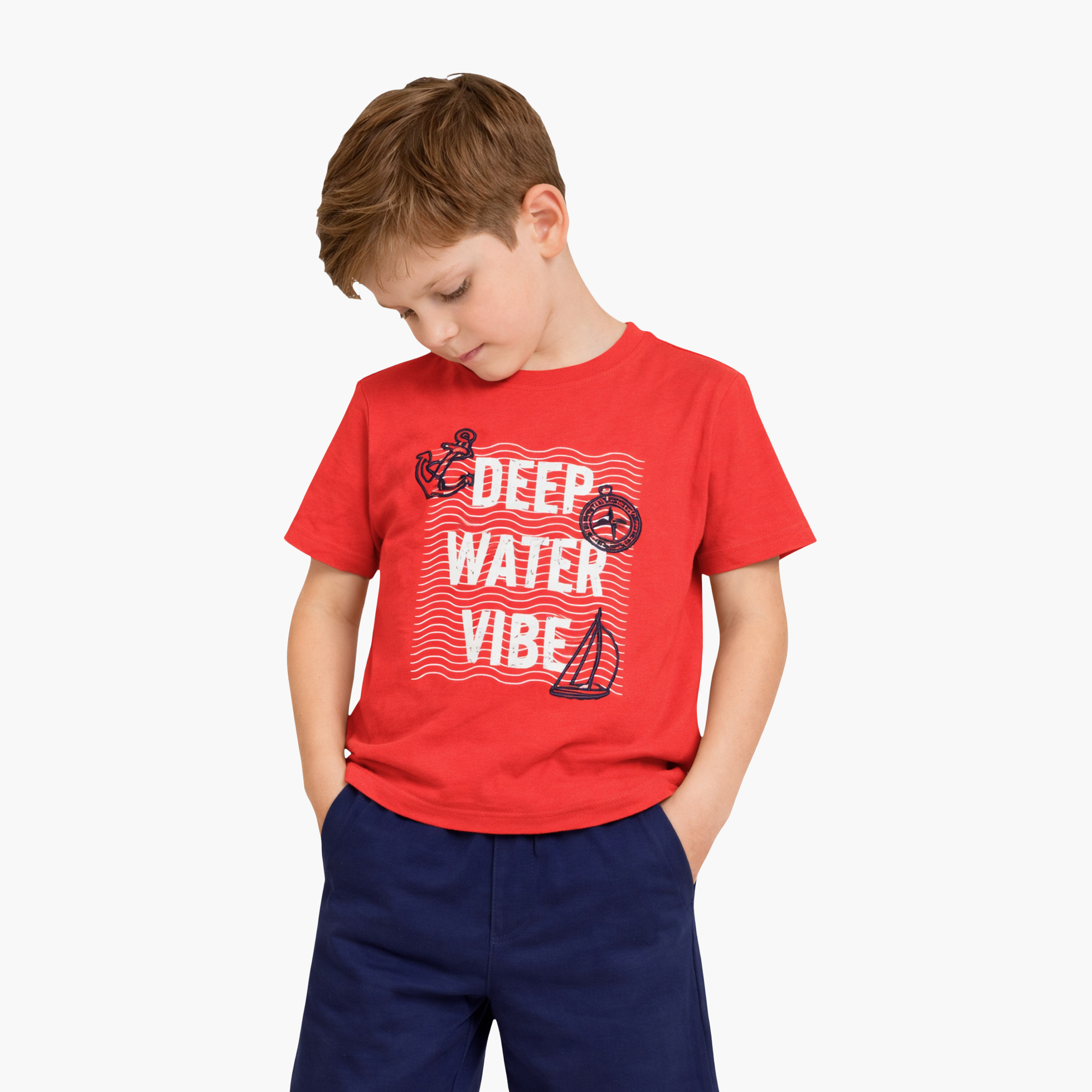 Victor and Jane Deep Water Vibe T-Shirt & Navy Shorts Set-boys-clothing-setsandcoords-image-3