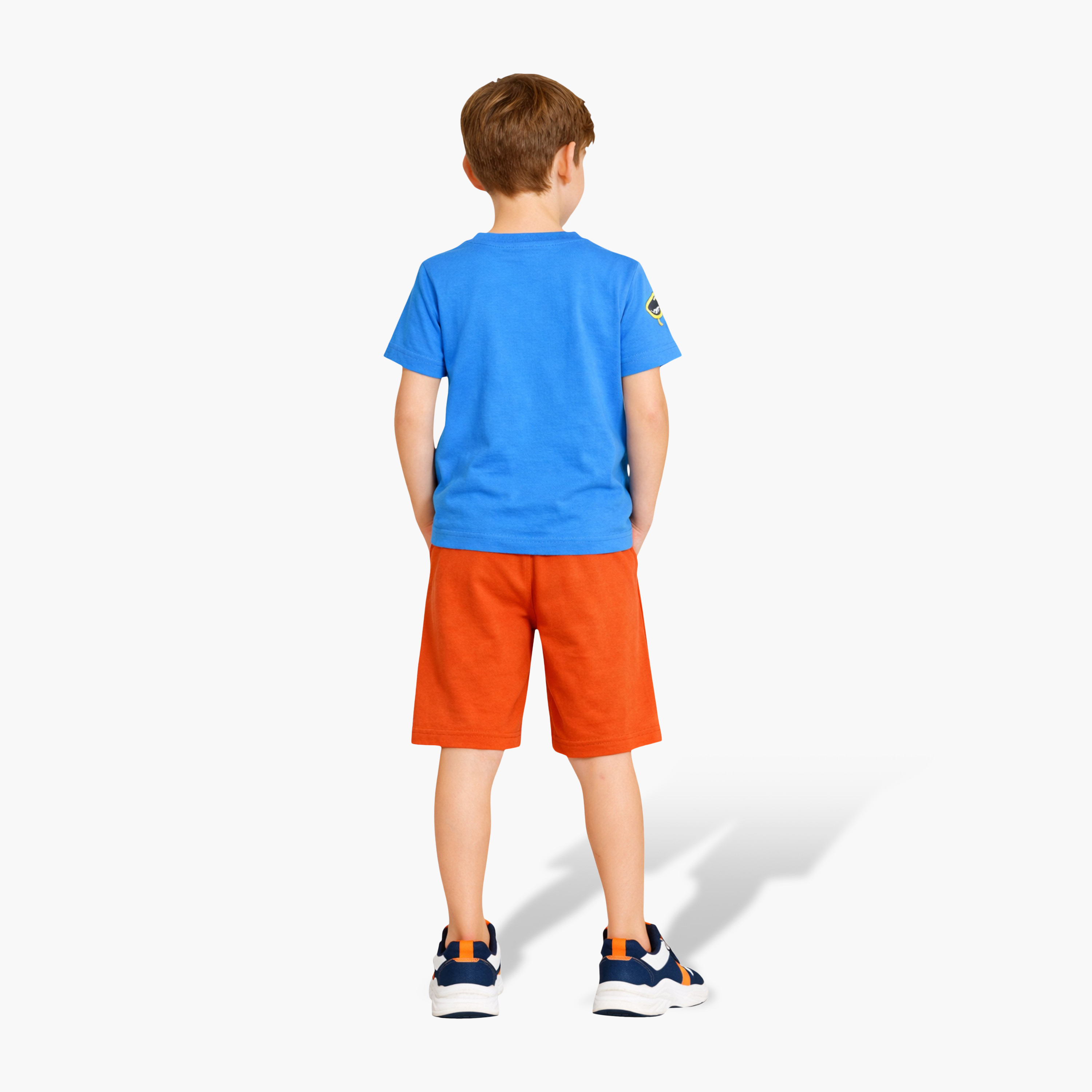 Victor and Jane Surfing Wave T-Shirt & Orange Shorts Set-boys-clothing-setsandcoords-image-2