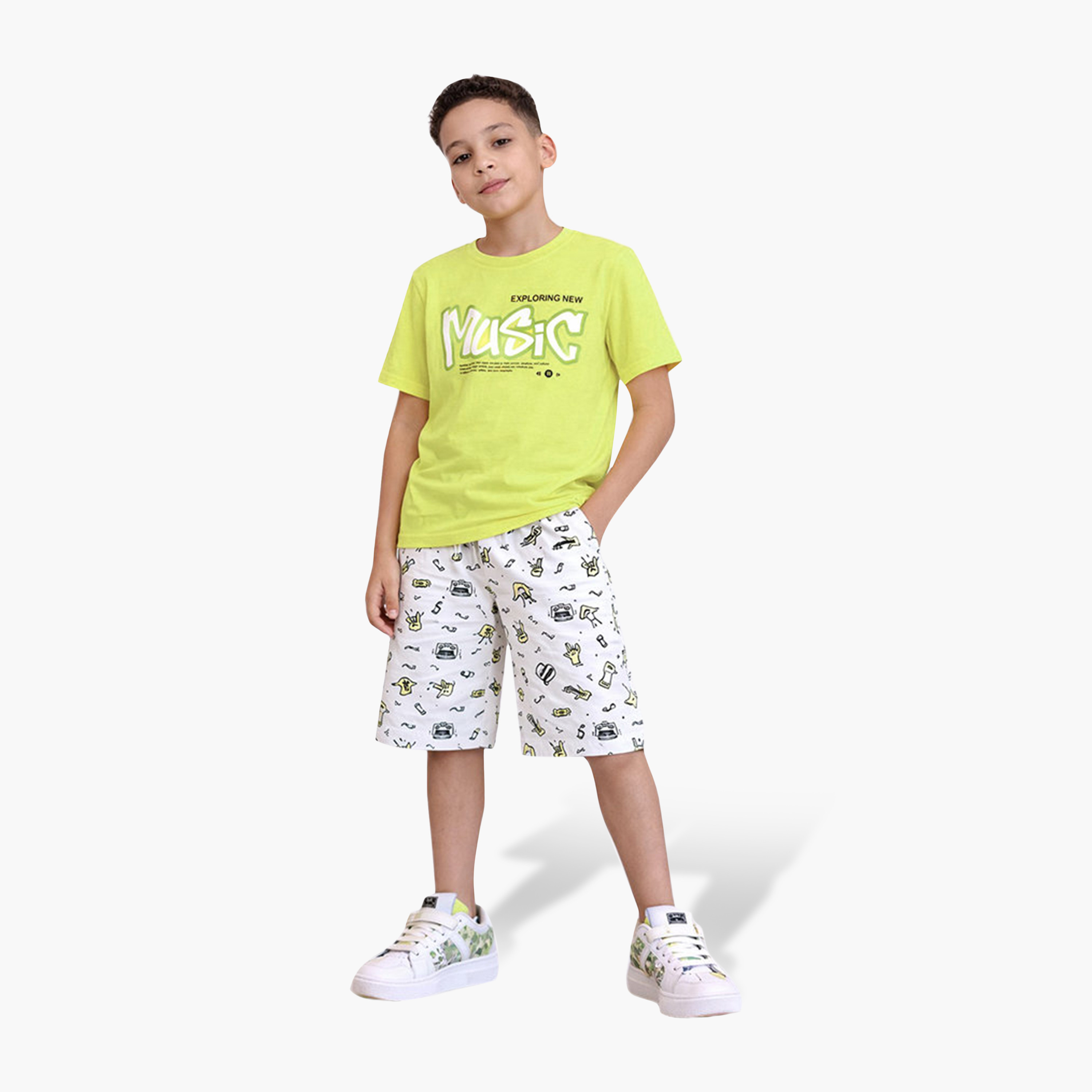 Victor and Jane 4-Piece Graphic Short Sleeves T-Shirts, Pants with Shorts-boys-clothing-setsandcoords-image-4