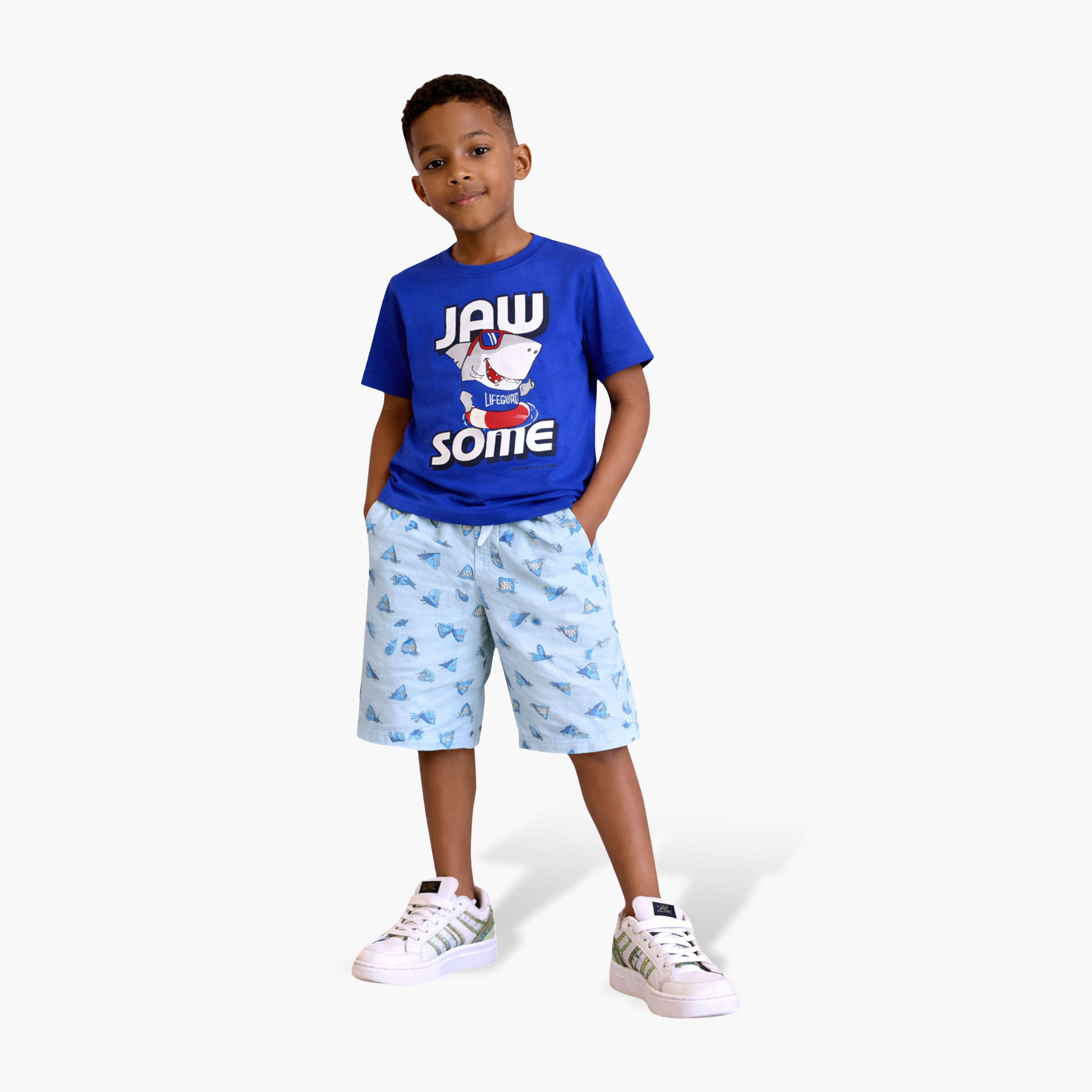 Victor and Jane 4-Piece Graphic Short Sleeves T-Shirts, Pants with Shorts-boys-clothing-setsandcoords-image-3