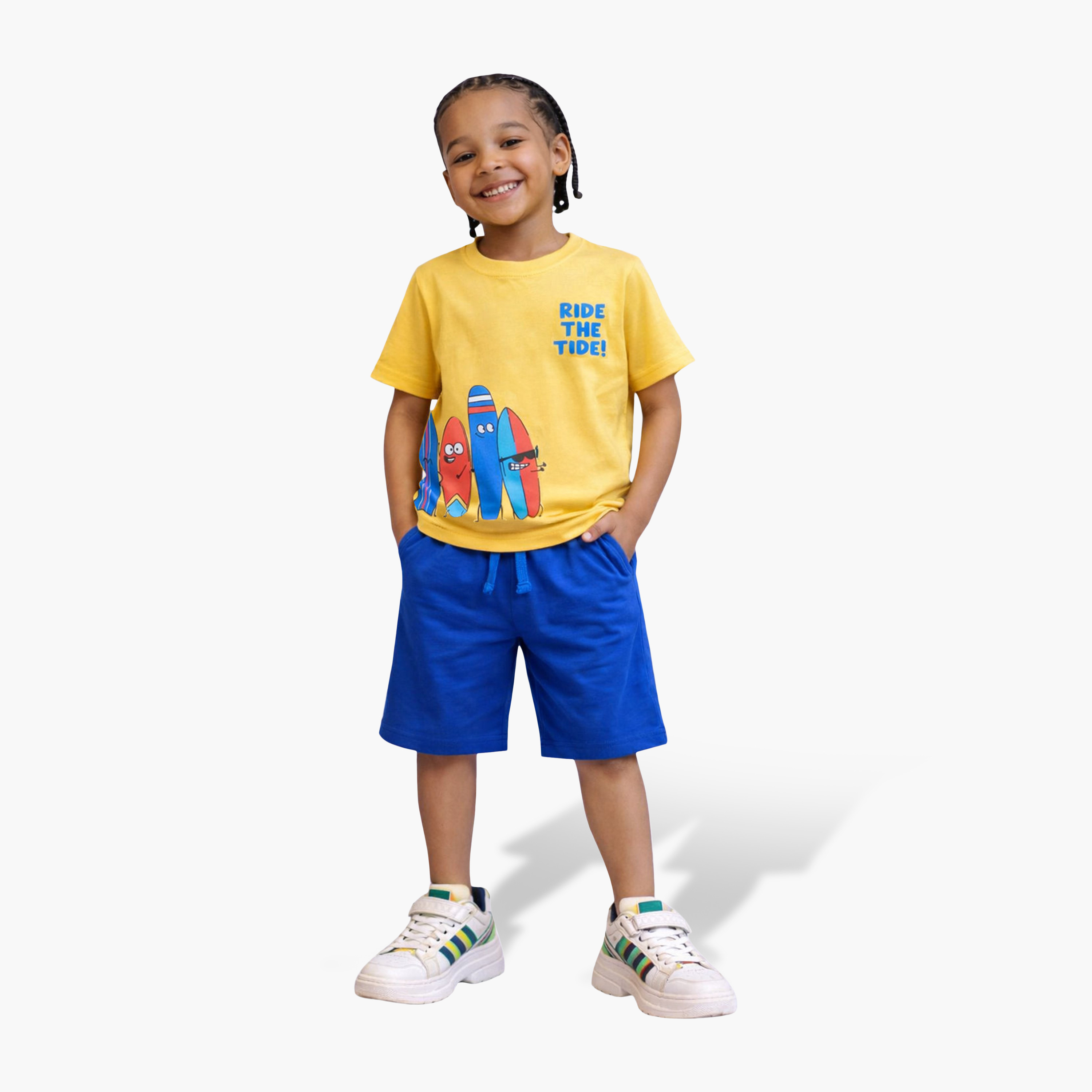 Victor and Jane 4-Piece Graphic Short Sleeves T-Shirts, Pants with Shorts-boys-clothing-setsandcoords-image-5