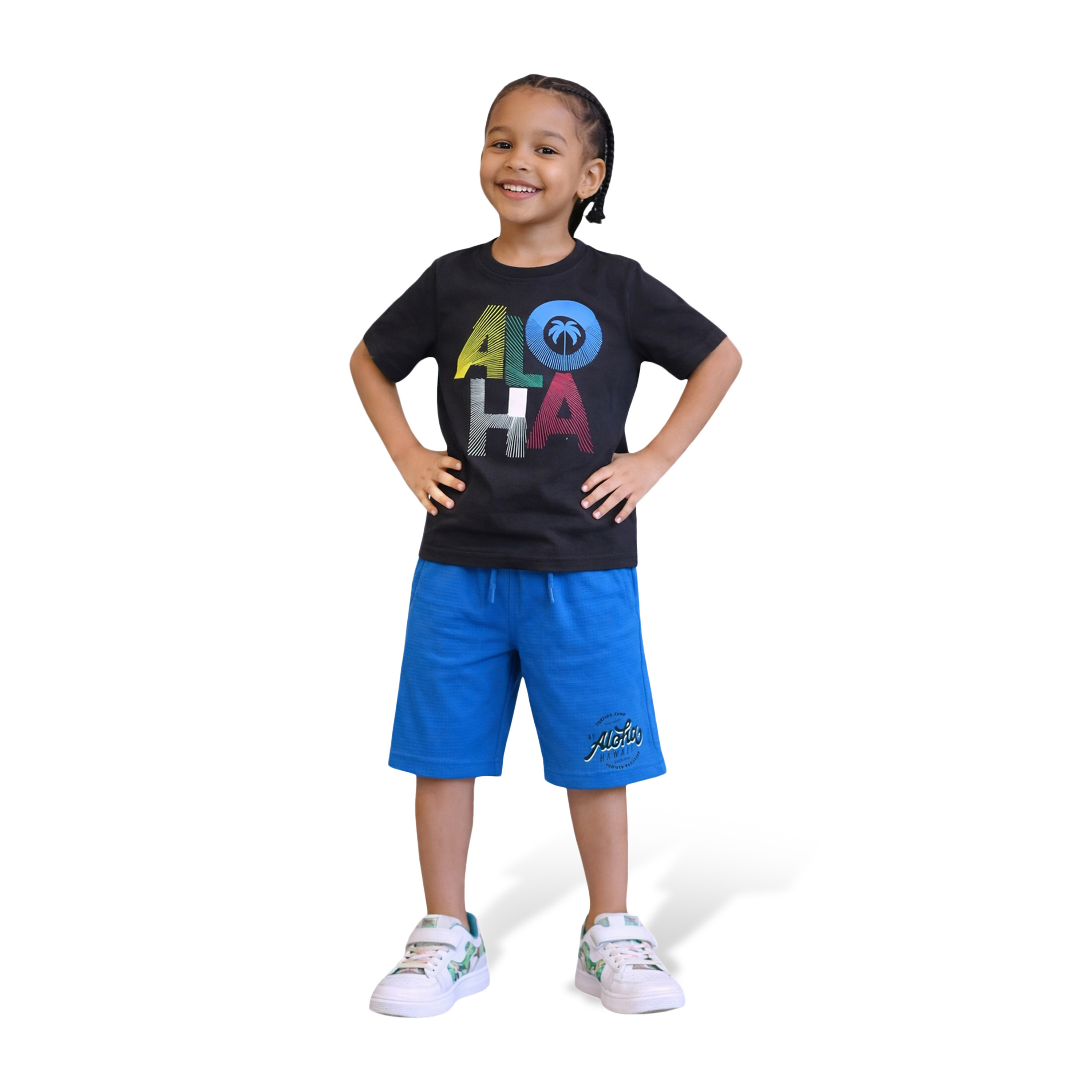 Victor and Jane 2-Piece Aloha Printed T-Shirt & Shorts Set-boys-clothing-setsandcoords-image-1
