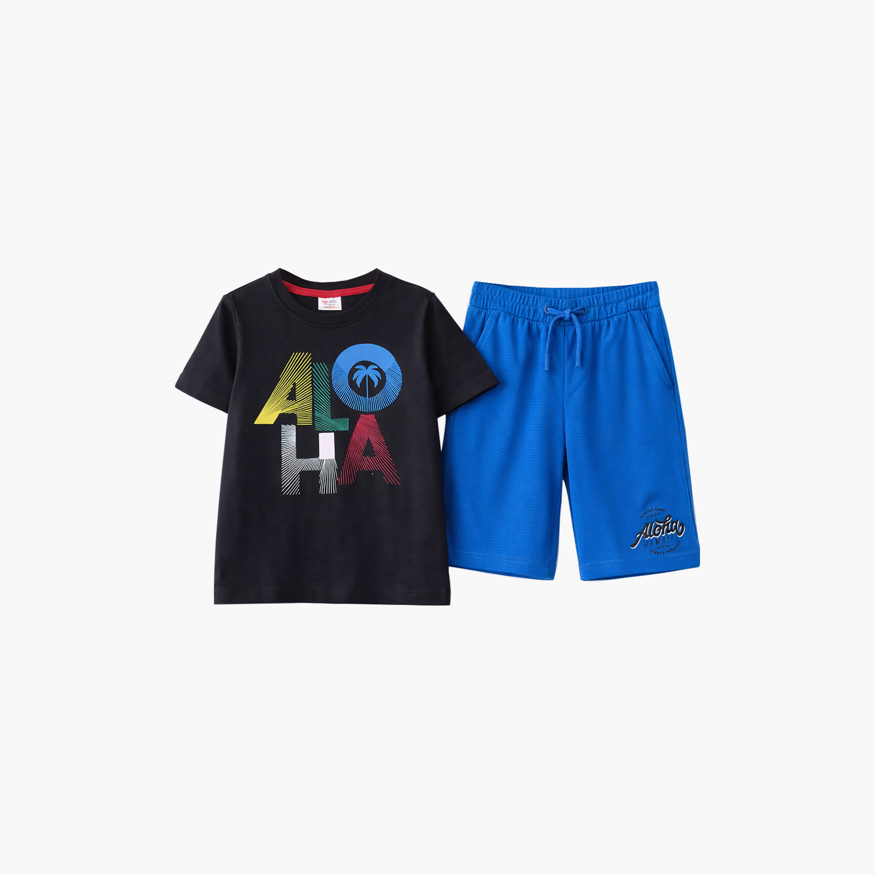 Victor and Jane 2-Piece Aloha Printed T-Shirt & Shorts Set-boys-clothing-setsandcoords-image-2