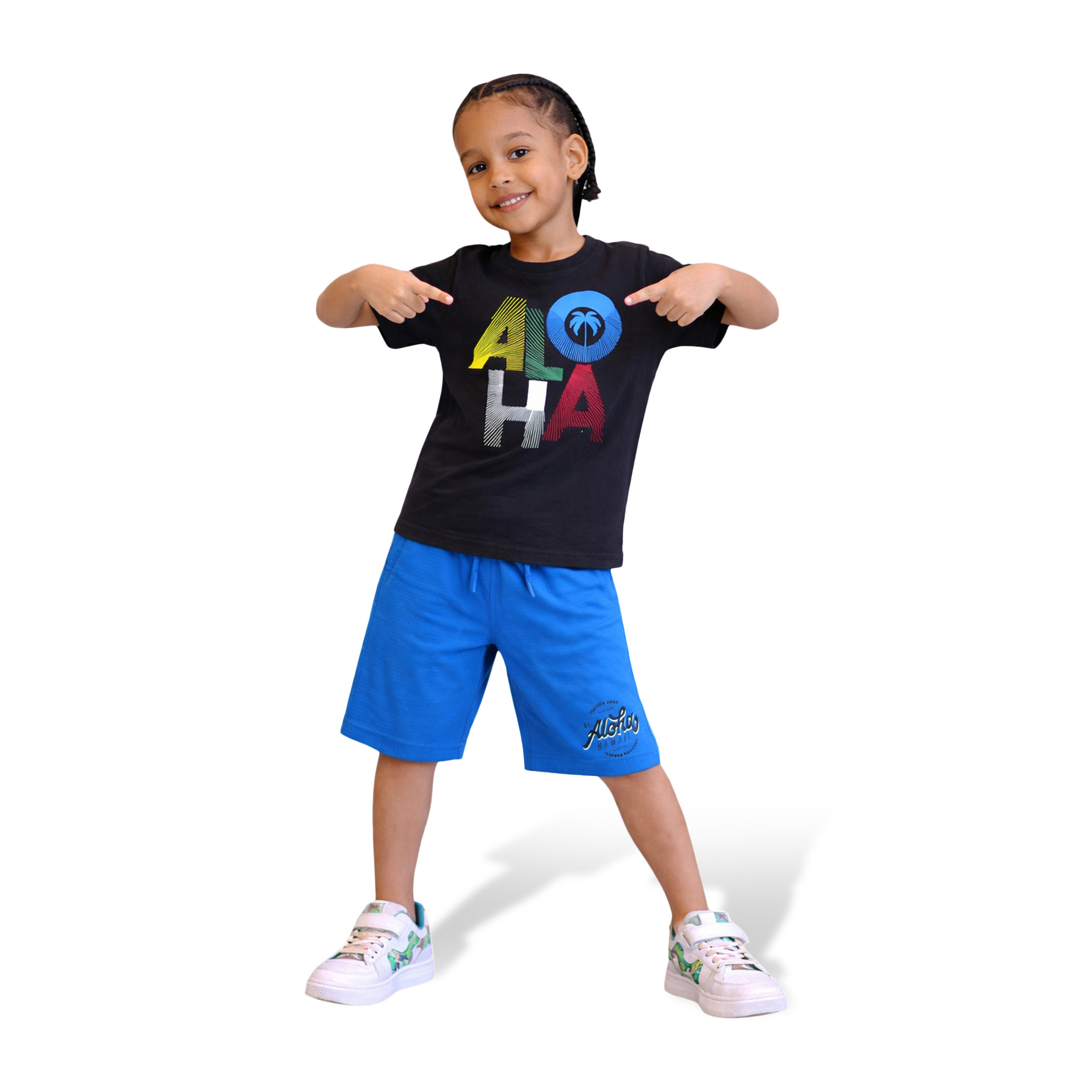 Victor and Jane 2-Piece Aloha Printed T-Shirt & Shorts Set-boys-clothing-setsandcoords-image-5