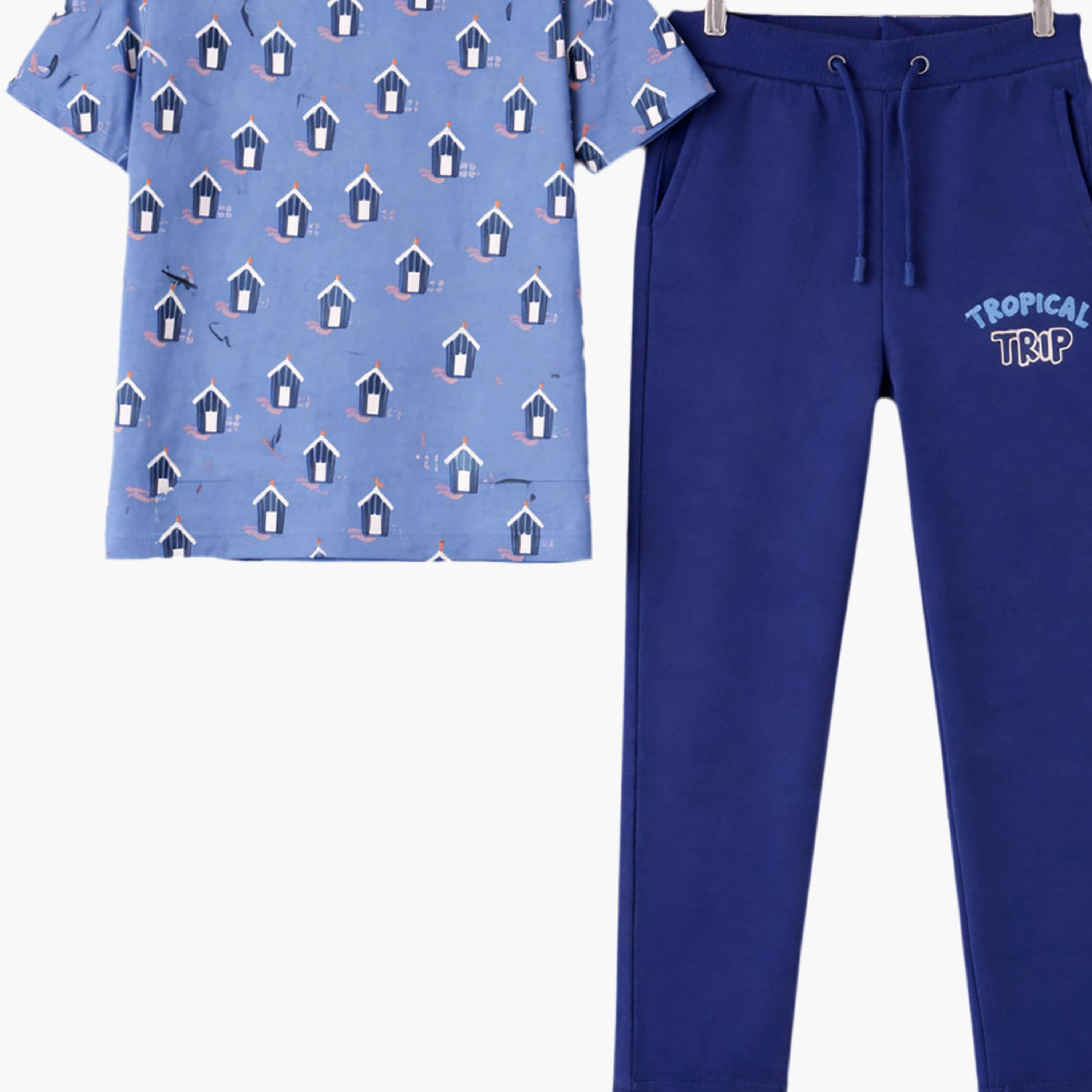 Victor and Jane All-Over Print T-Shirt & Tropical Trip Joggers Set-boys-clothing-setsandcoords-image-3