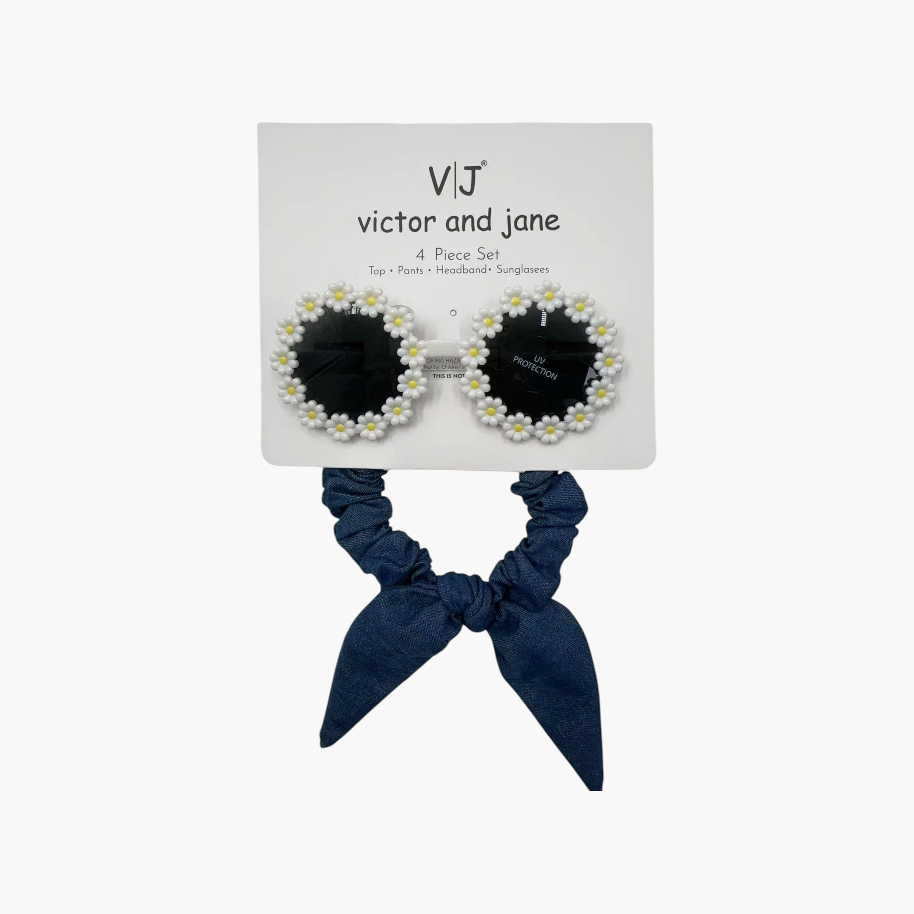 Victor and Jane Denim Look Top & Culotte Pants Set-girls-clothing-setsandcoords-image-4