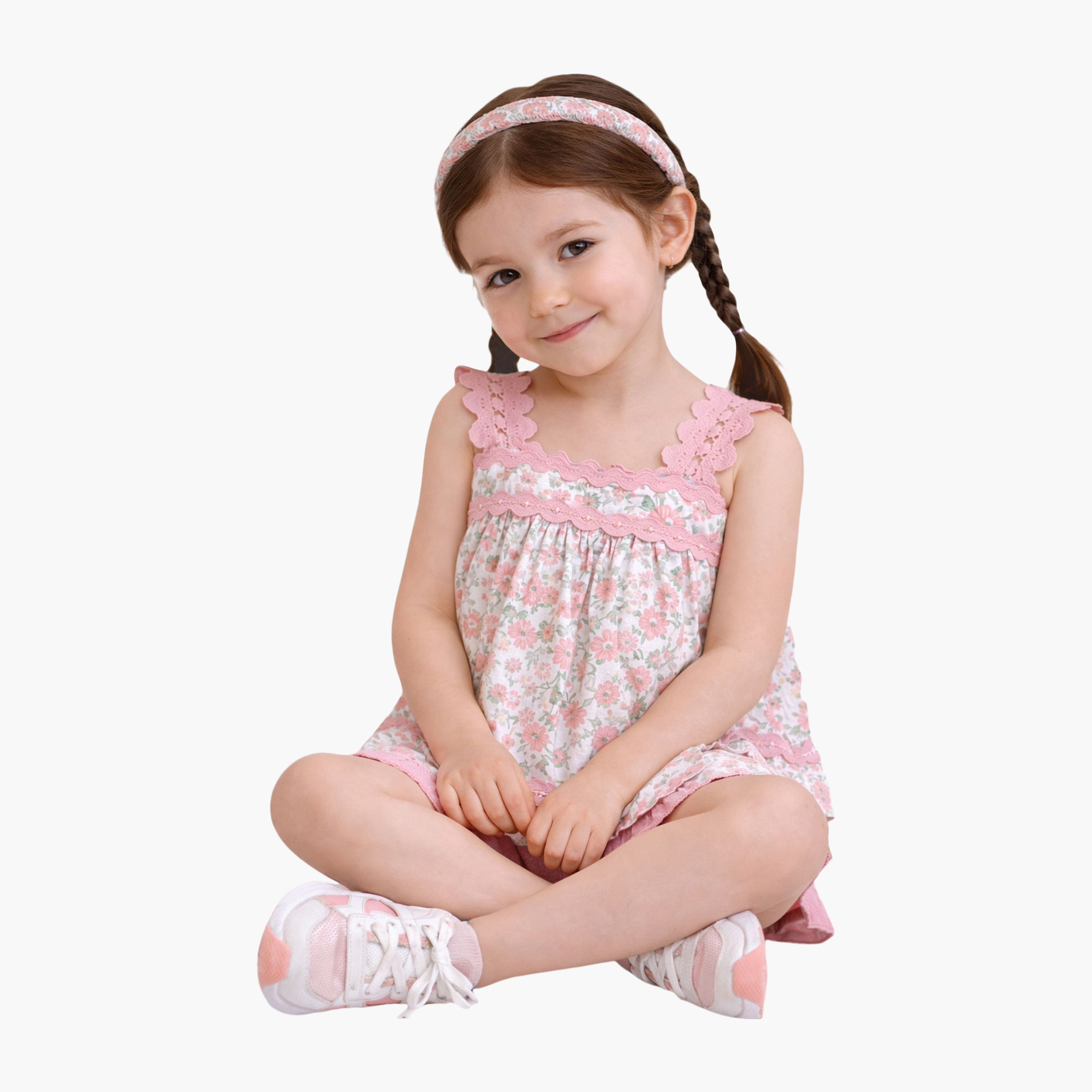 Victor and Jane 4-Piece Floral Top & Ruffle Shorts with Headband & Sunglasses-girls-clothing-setsandcoords-image-7