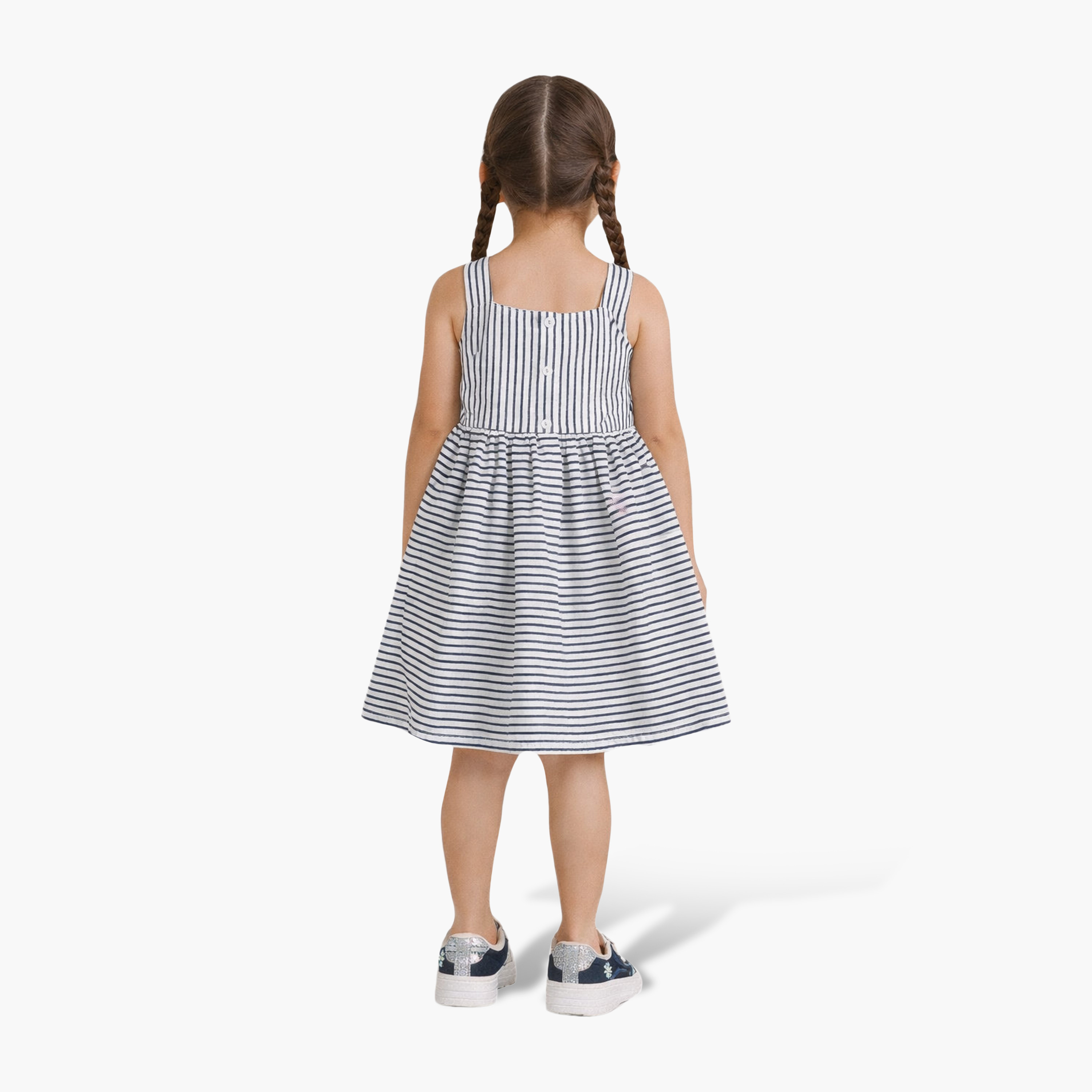 فستان بدون أكمام بتفاصيل فيونكة من فيكتور آند جين-girls-clothing-dressesandjumpsuits-image-2
