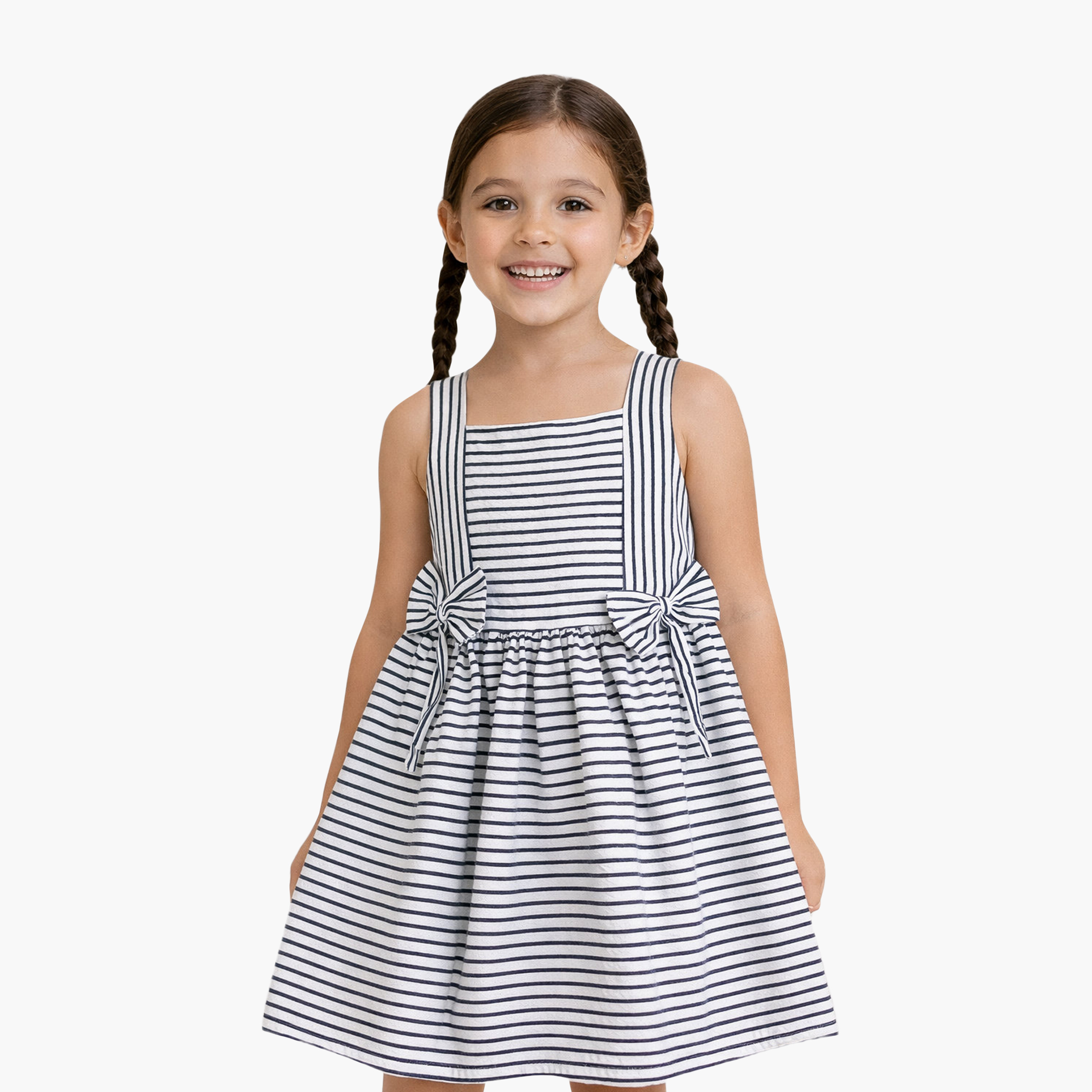 فستان بدون أكمام بتفاصيل فيونكة من فيكتور آند جين-girls-clothing-dressesandjumpsuits-image-4