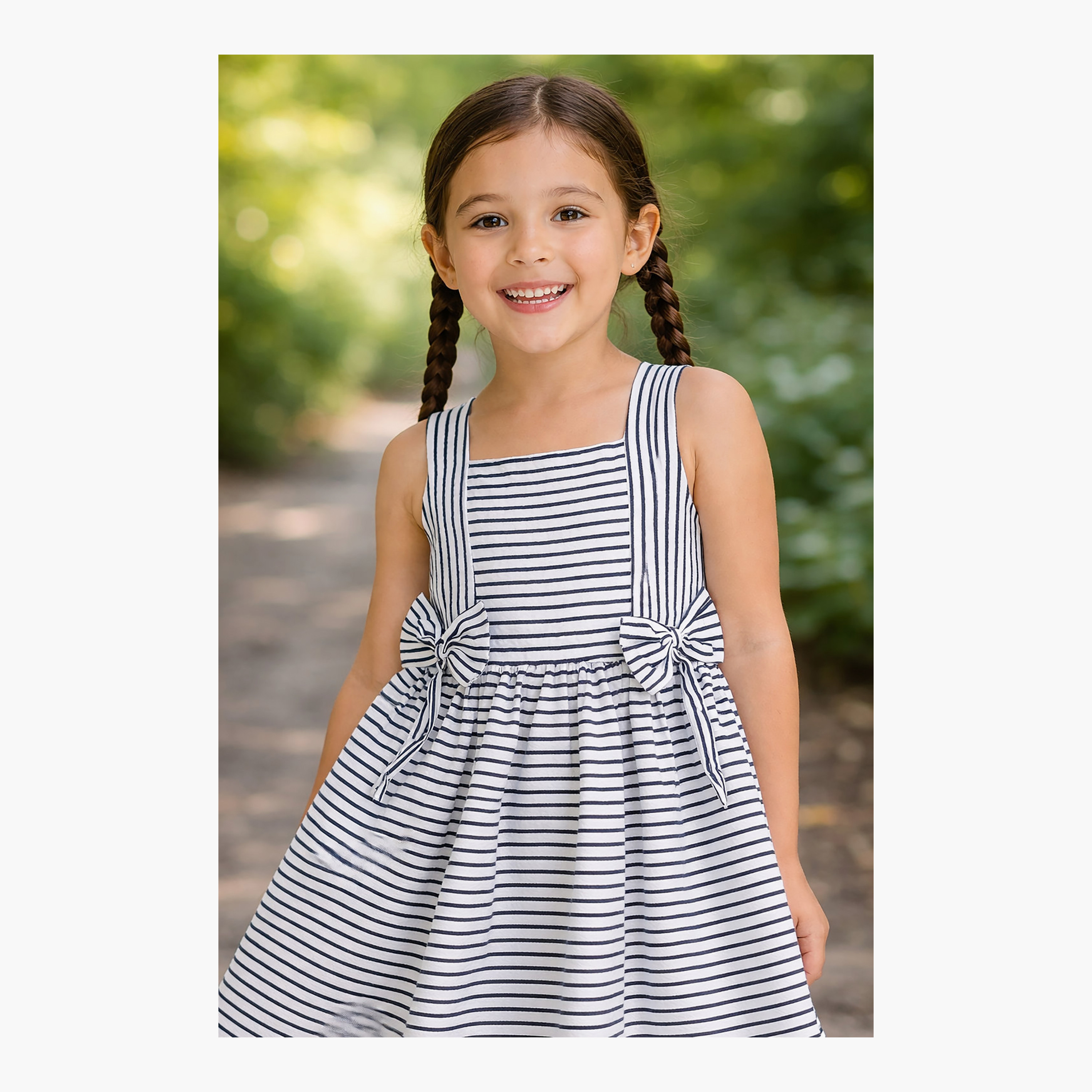 فستان بدون أكمام بتفاصيل فيونكة من فيكتور آند جين-girls-clothing-dressesandjumpsuits-image-5