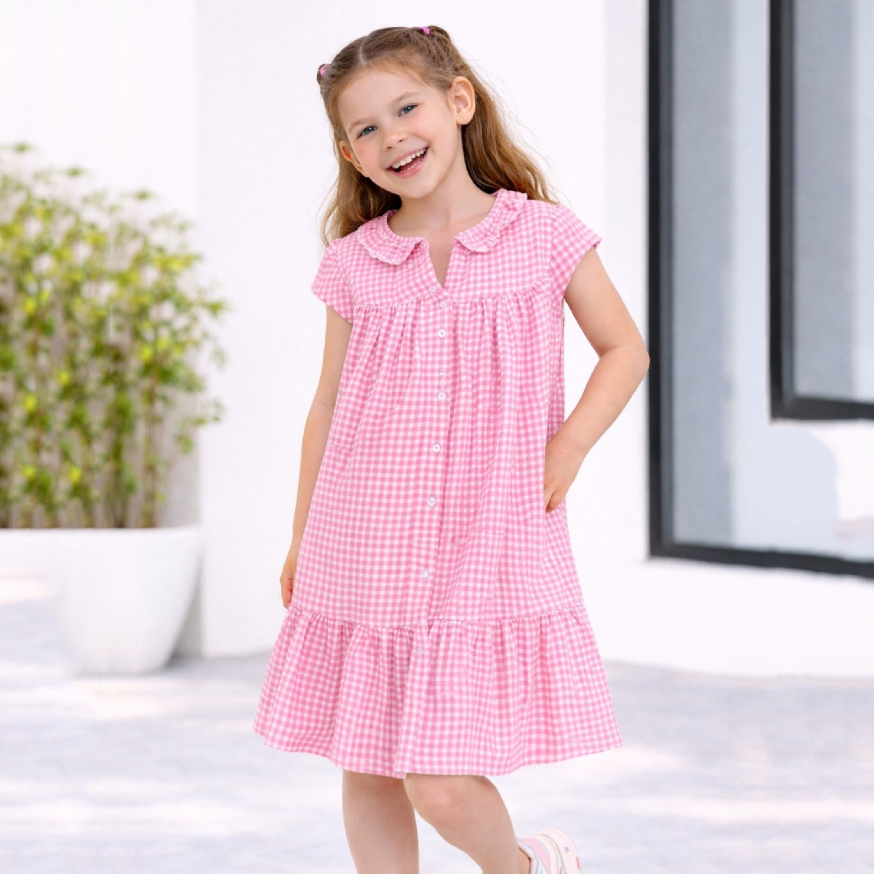 فستان مكشكش بياقة "بيتر بان" من فيكتور آند جين-girls-clothing-dressesandjumpsuits-image-5