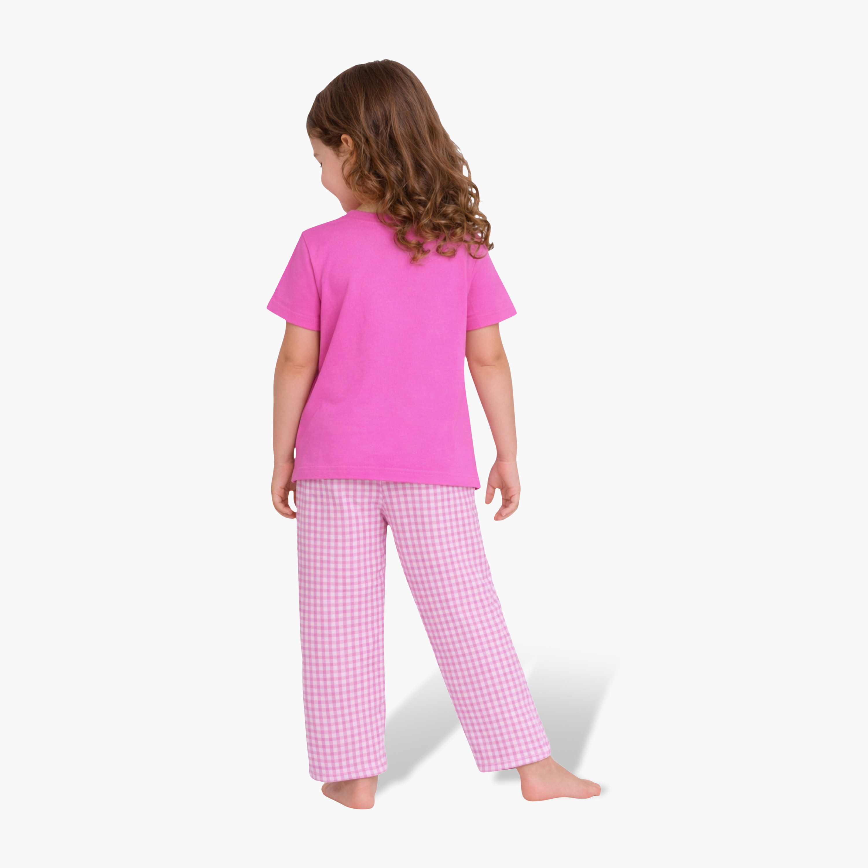 Victor and Jane 2-Piece Printed T-Shirt & Checked Pants Set-girls-clothing-setsandcoords-image-2