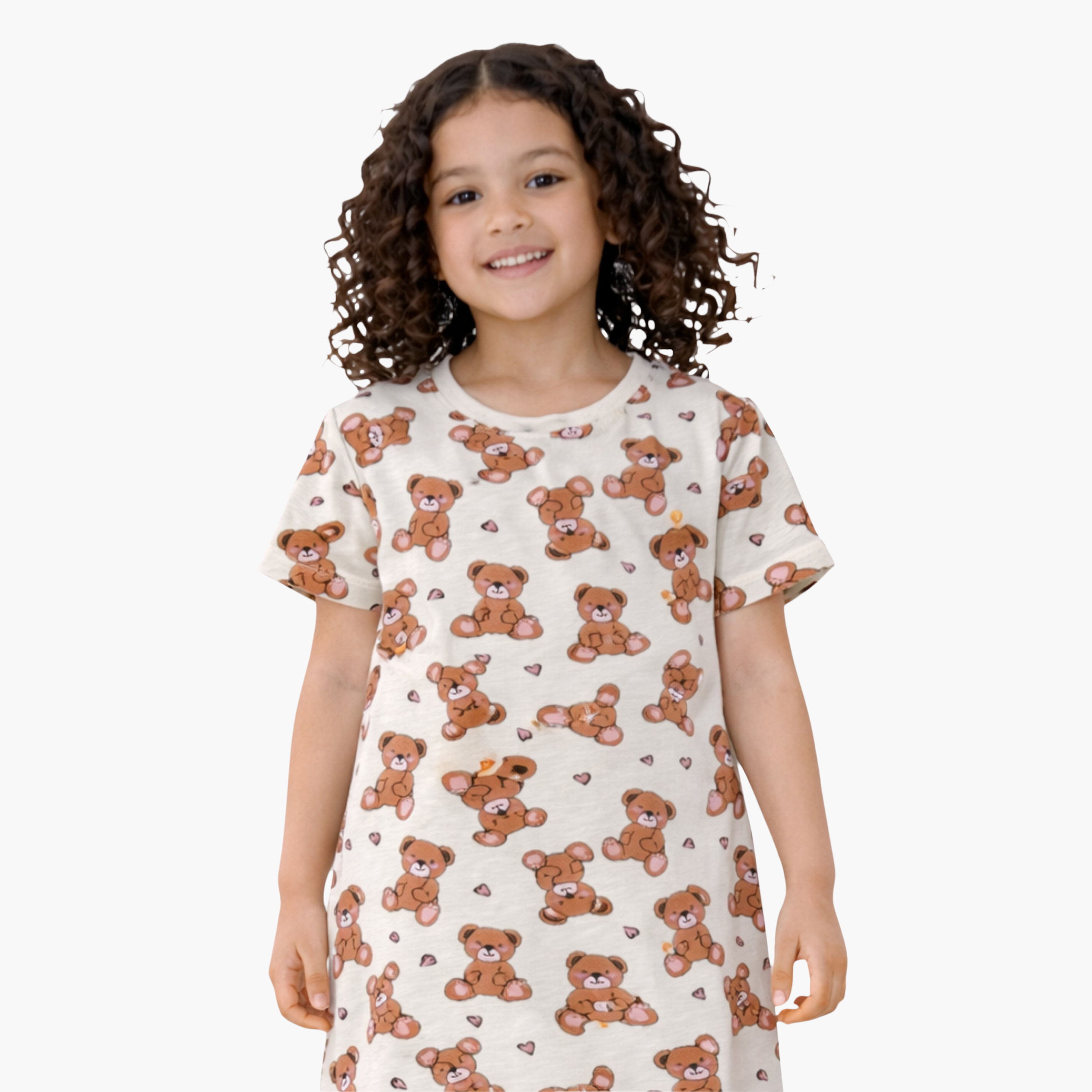 فستان تي شيرت للنوم بطبعة تيدي كاملة من فيكتور آند جين-girls-clothing-dressesandjumpsuits-image-4