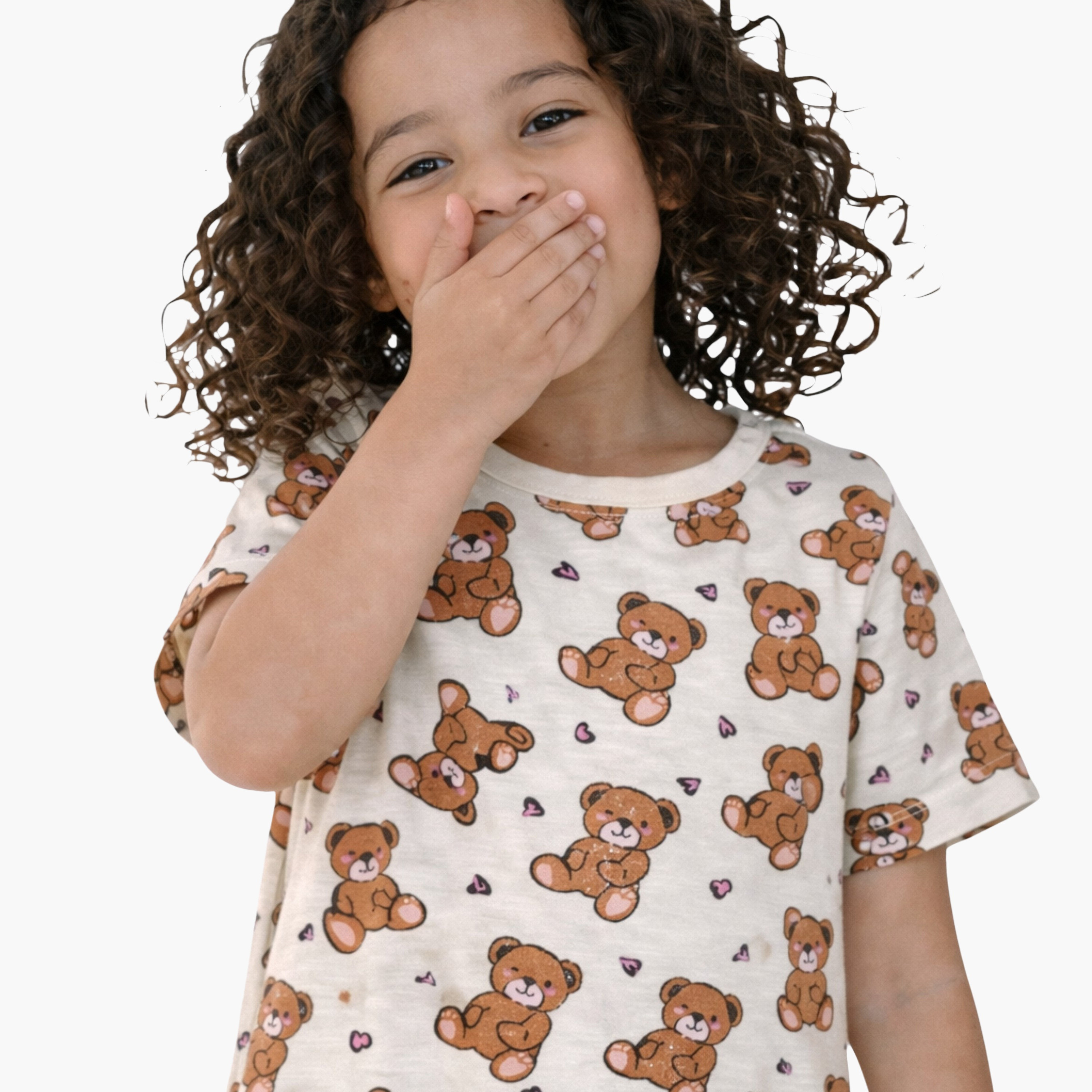 Victor and Jane All-Over Teddy Print Sleep Tee Dress-girls-clothing-dressesandjumpsuits-image-5