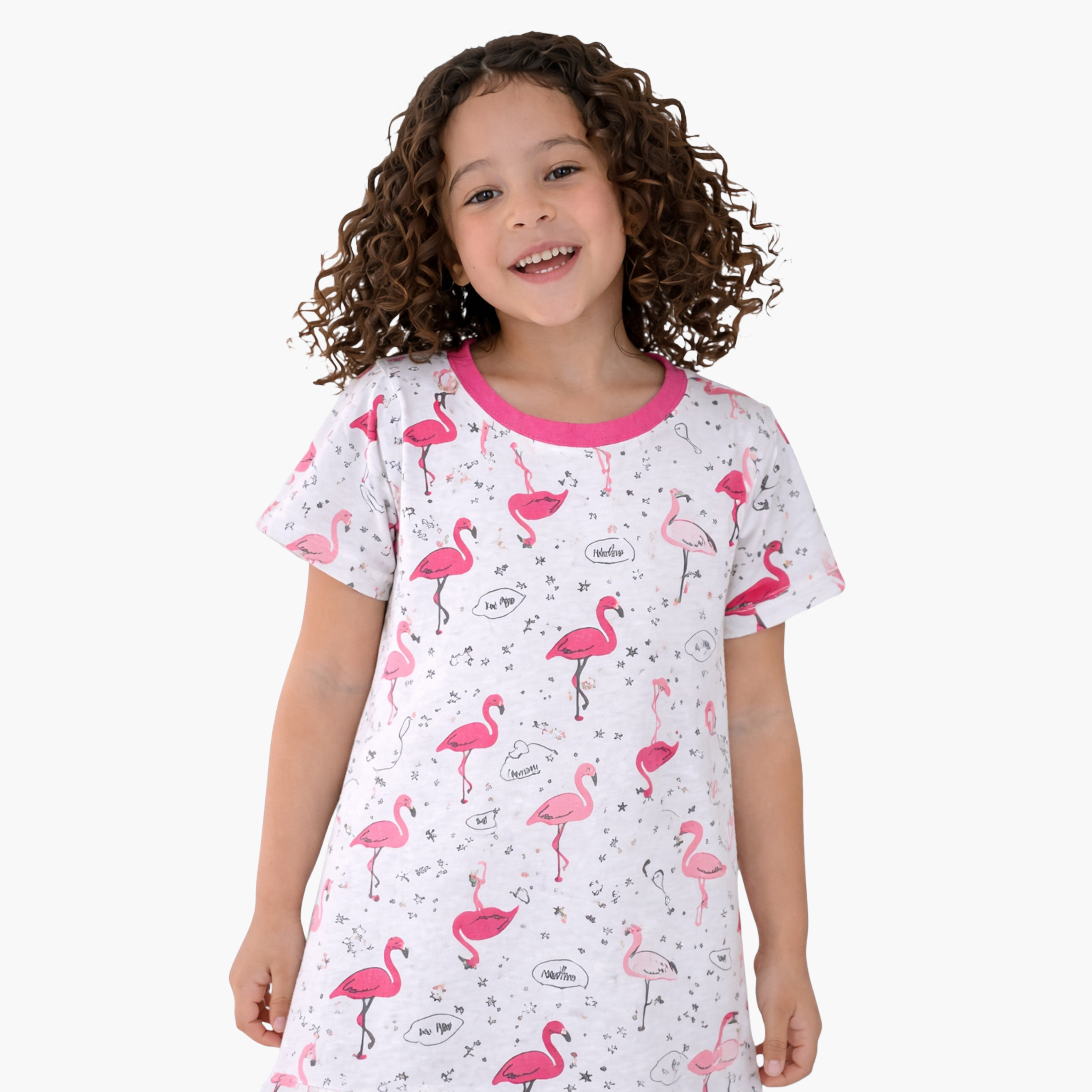 فستان تي شيرت للنوم بطبعة الفلامينغو من فيكتور آند جين-girls-clothing-dressesandjumpsuits-image-4