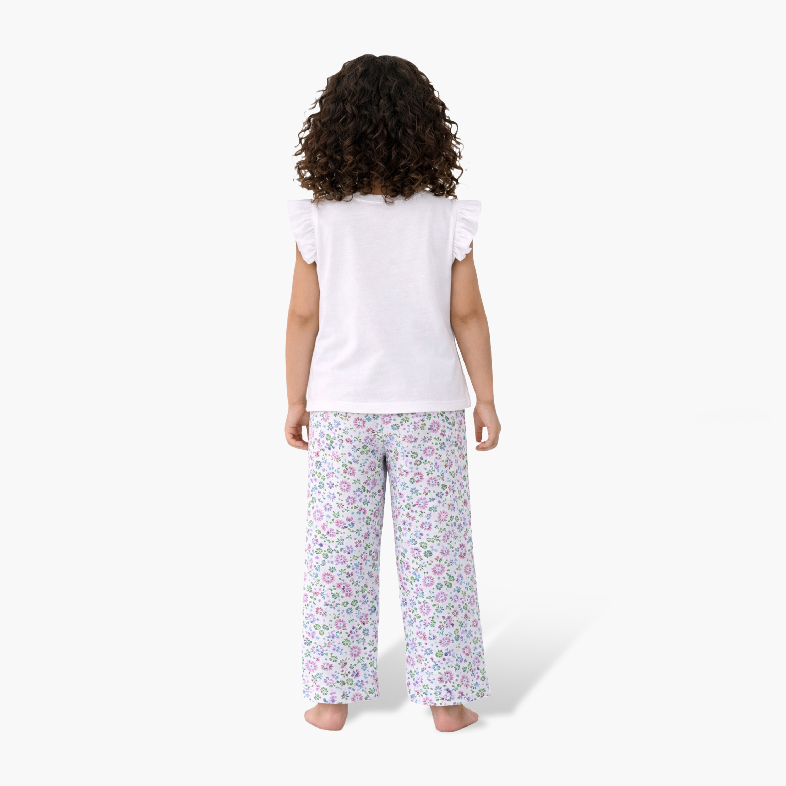 Victor and Jane Sleep Well Printed Frill Sleeve Top & Floral Print Pants Set-girls-clothing-setsandcoords-image-3