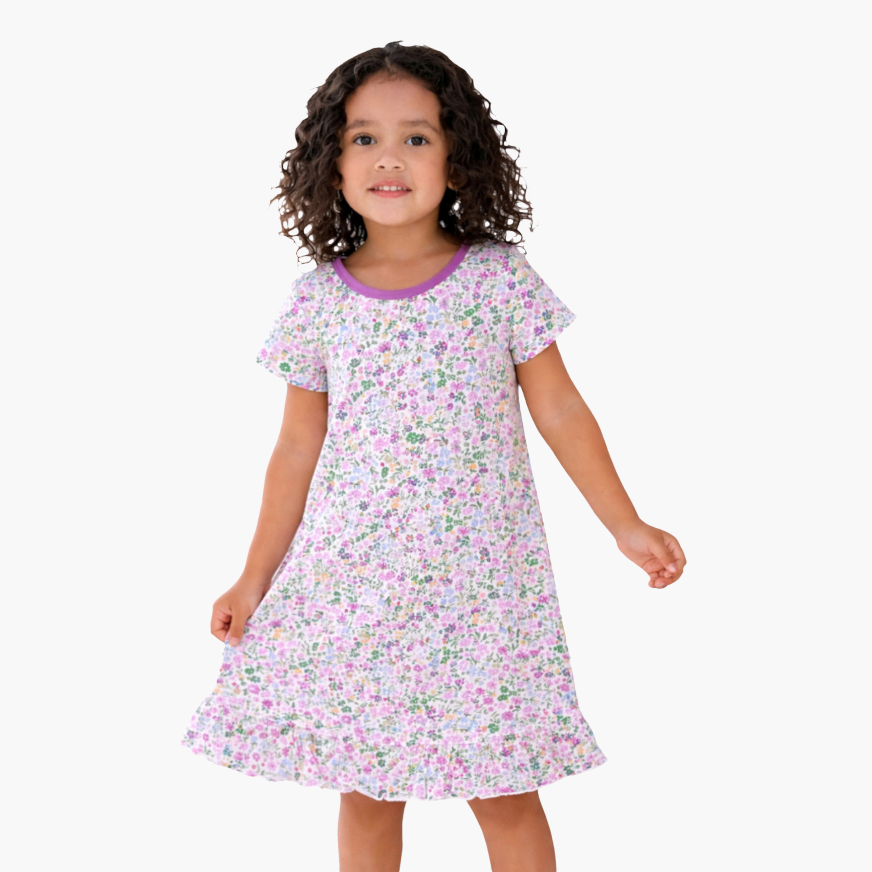 Victor and Jane Floral Print Sleep Tee Dress-girls-clothing-dressesandjumpsuits-image-2