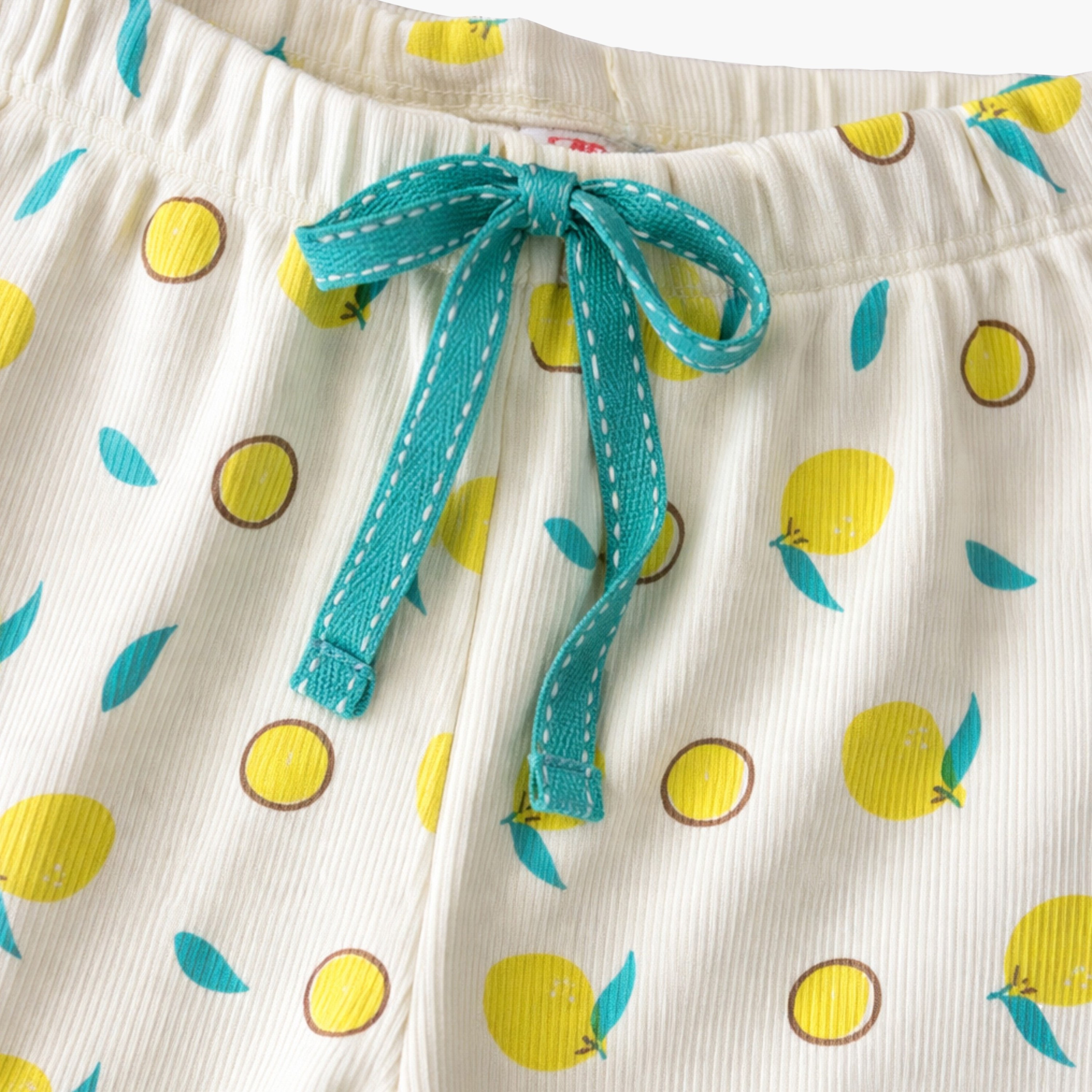 Victor and Jane Hello Summer Printed Frill Sleeve Top & Lemon Print Pants Set-girls-clothing-setsandcoords-image-4
