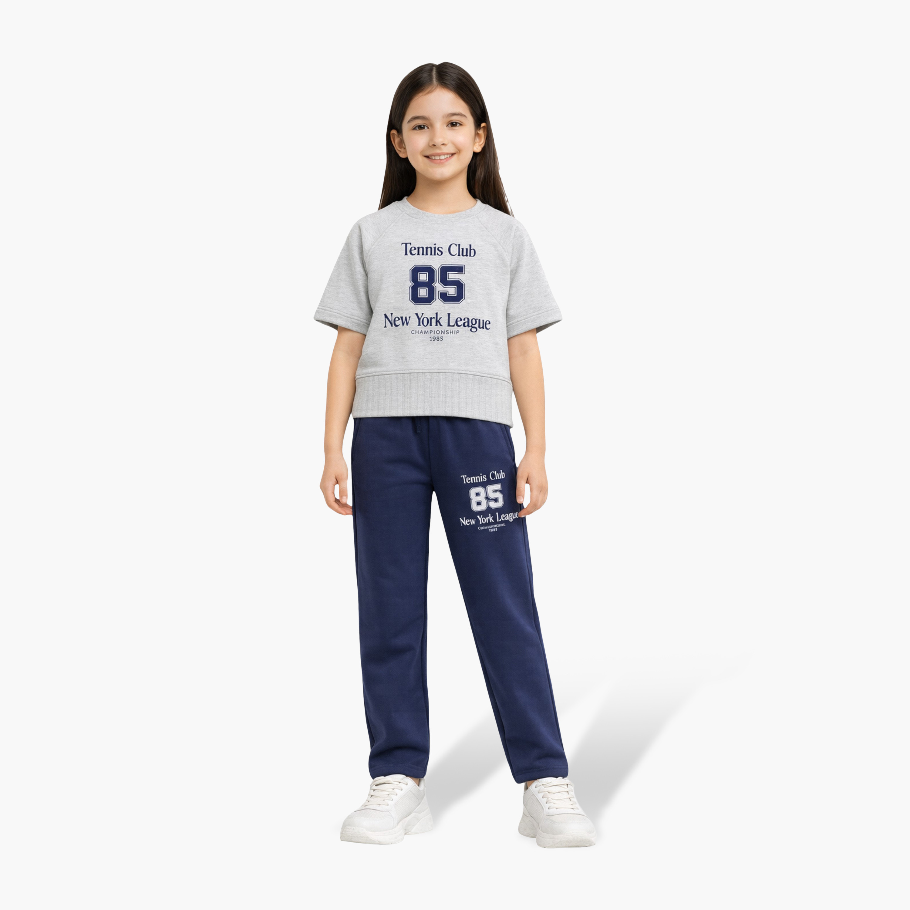 Victor and Jane Tennis Club Print T-Shirt & Pants Set-girls-clothing-setsandcoords-image-1