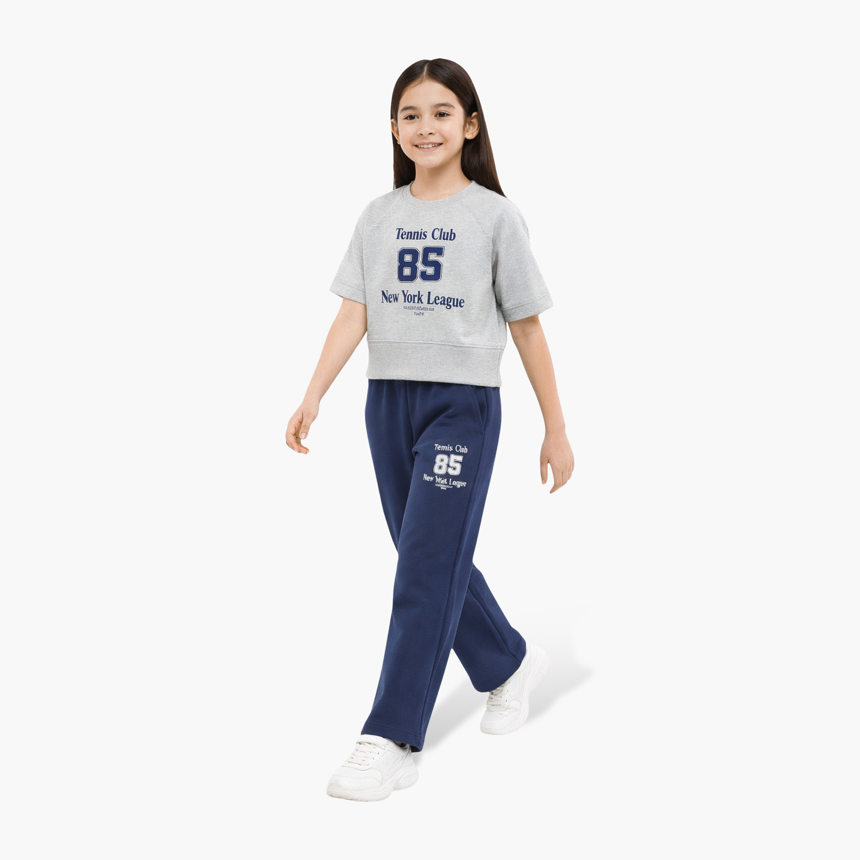 Victor and Jane Tennis Club Print T-Shirt & Pants Set-girls-clothing-setsandcoords-image-2