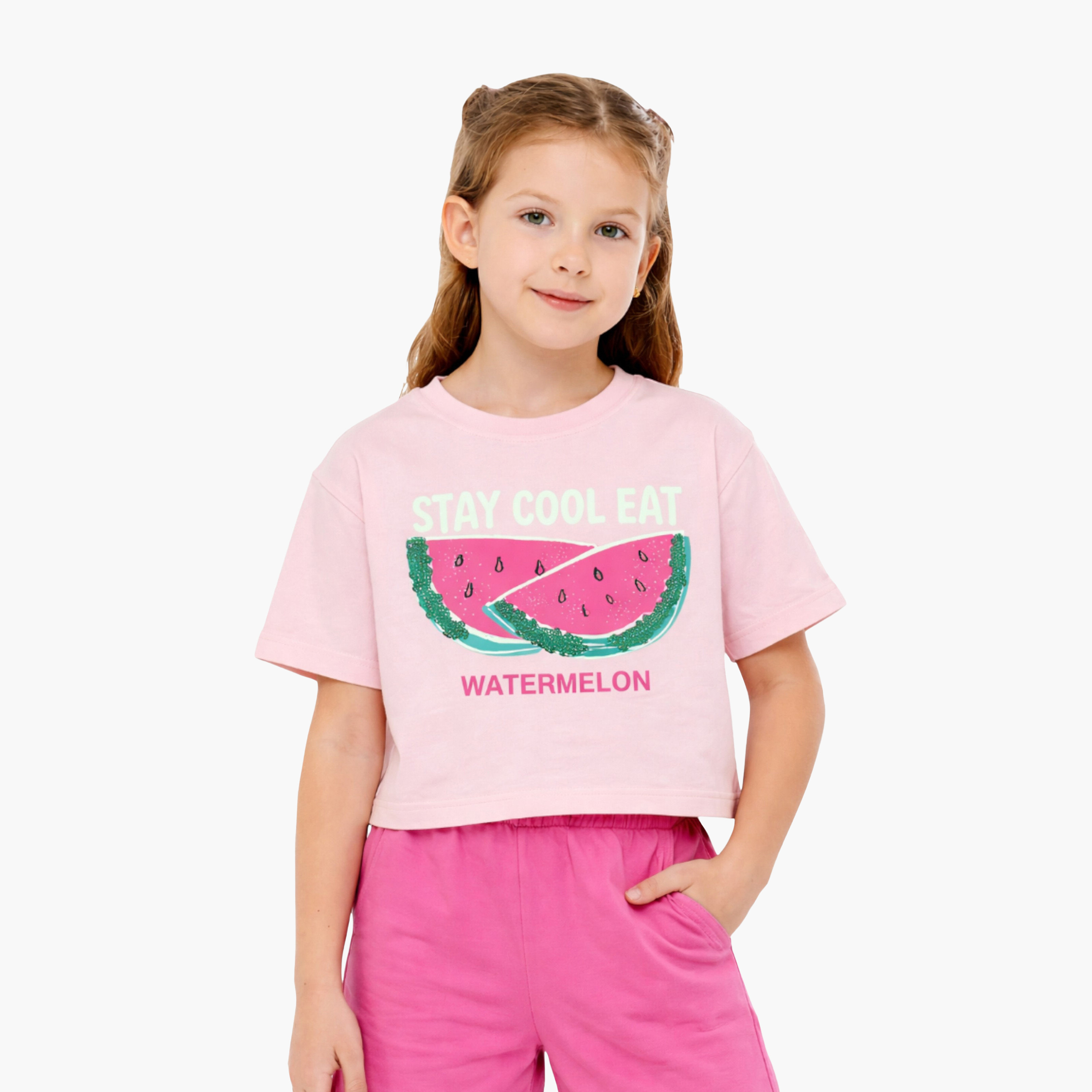 Victor and Jane Watermelon Printed T-Shirt & Shorts Set-girls-clothing-setsandcoords-image-3