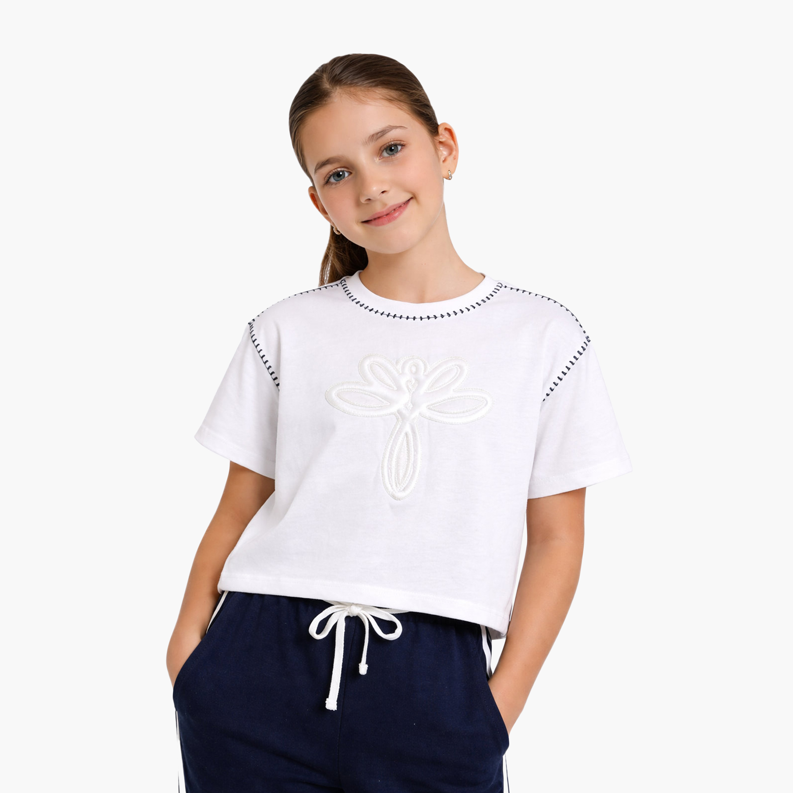 Victor and Jane Classy Embossed Top & Pants Set-girls-clothing-setsandcoords-image-2