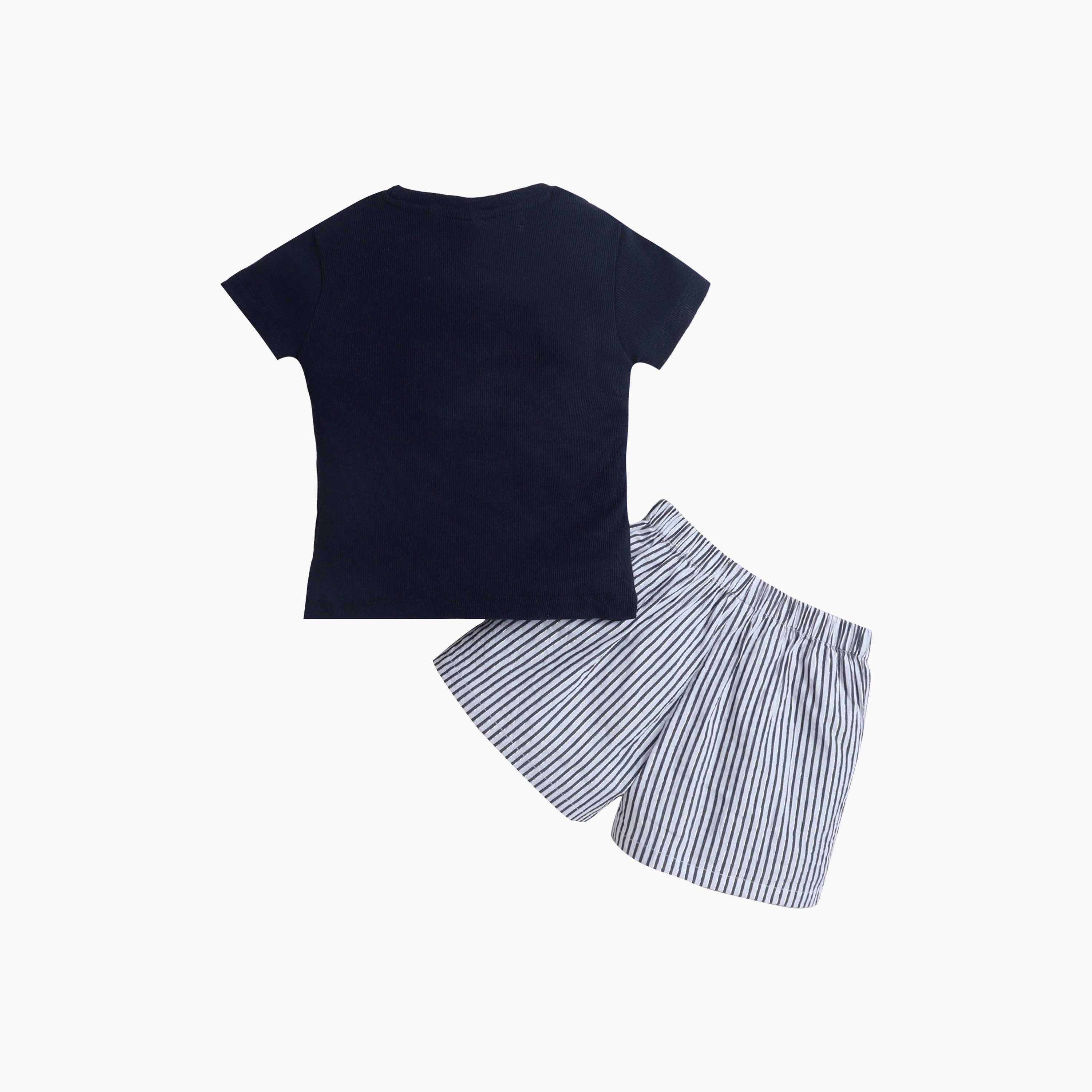 Victor and Jane Short Sleeves Striped Top & Short Sets-girls-clothing-setsandcoords-image-6