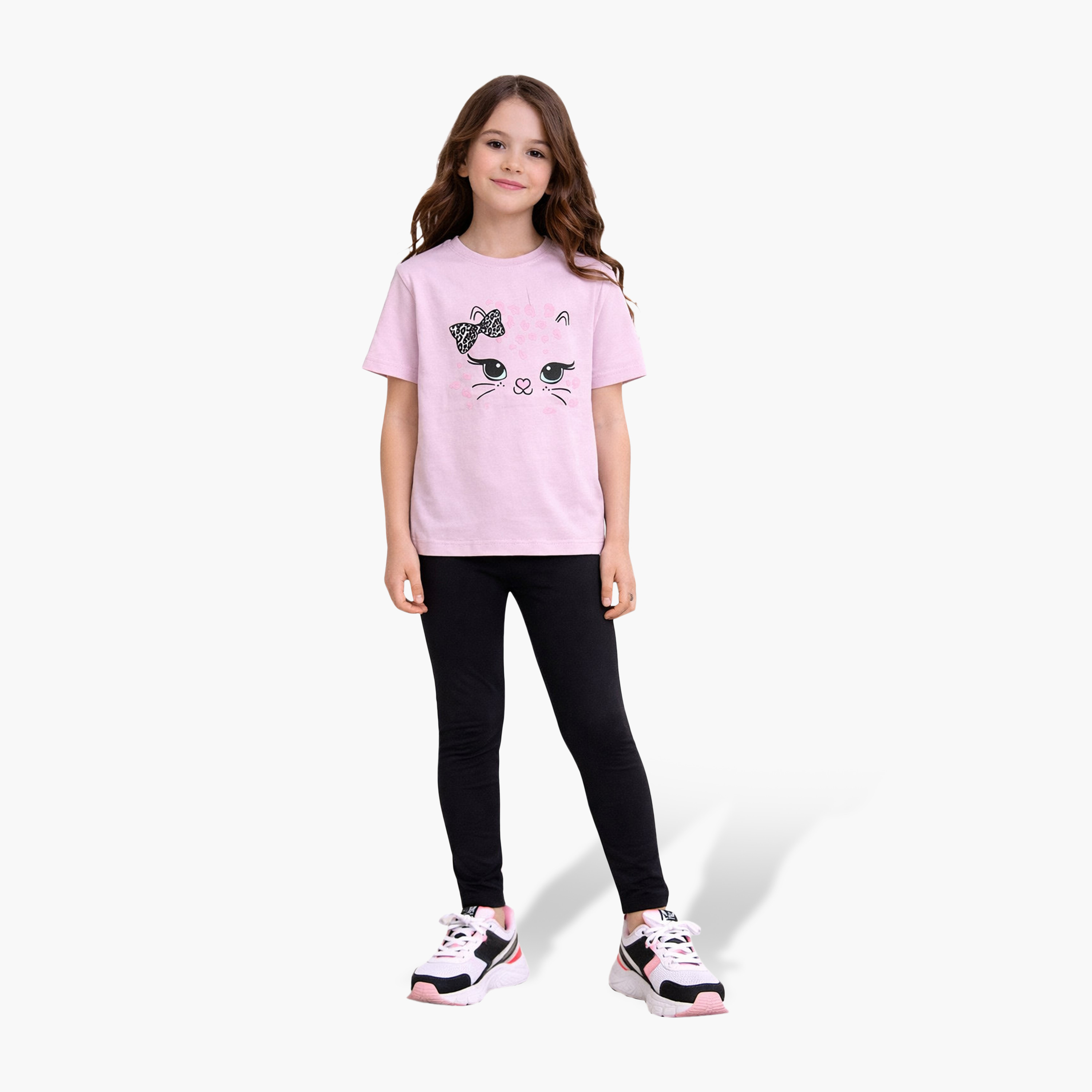 Victor and Jane 2-Piece Printed Short Sleeves T-Shirt with 2-Piece Leggings Set-girls-clothing-setsandcoords-image-1